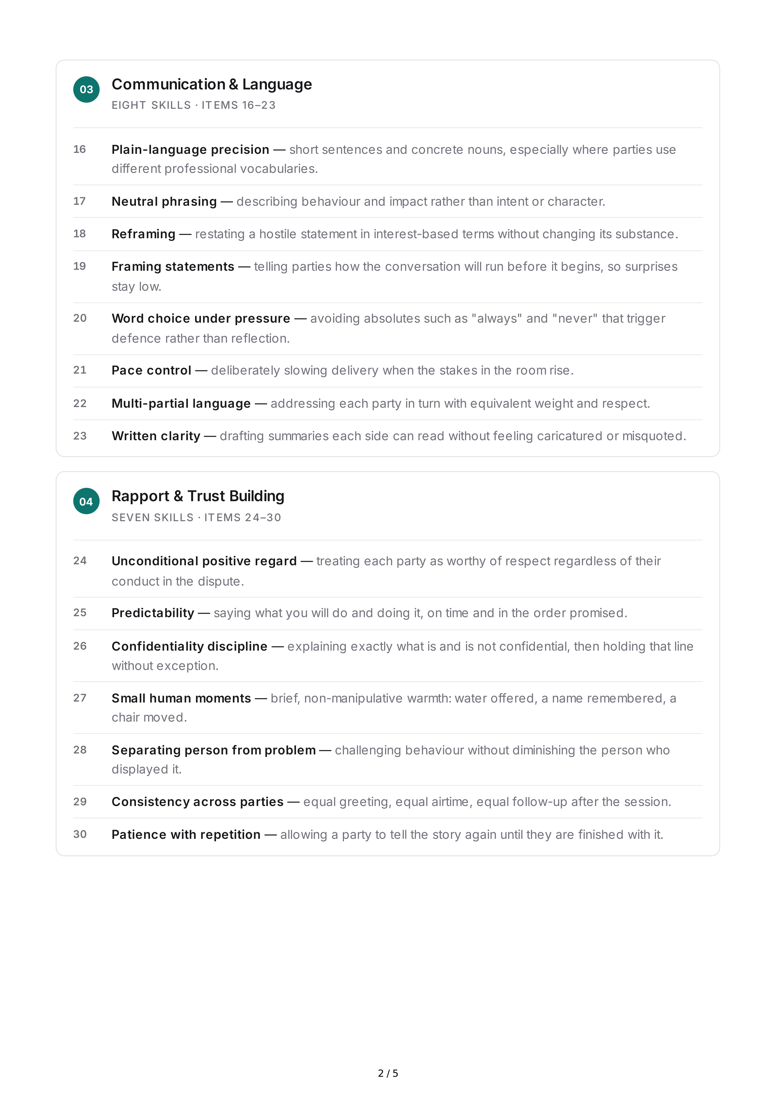 Mediation Interpersonal Skills — page 2
