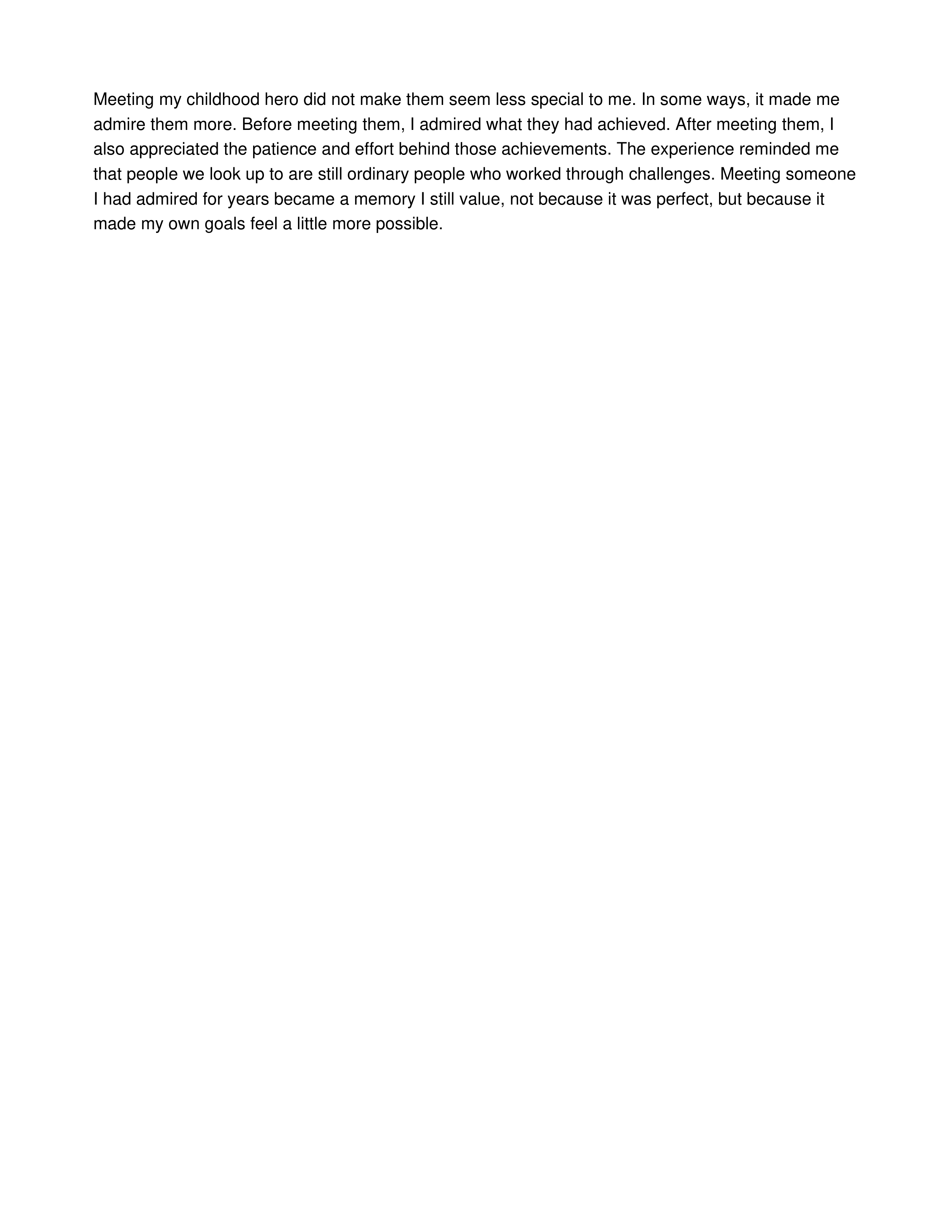 Meeting a Childhood Hero Personal Narrative — page 2