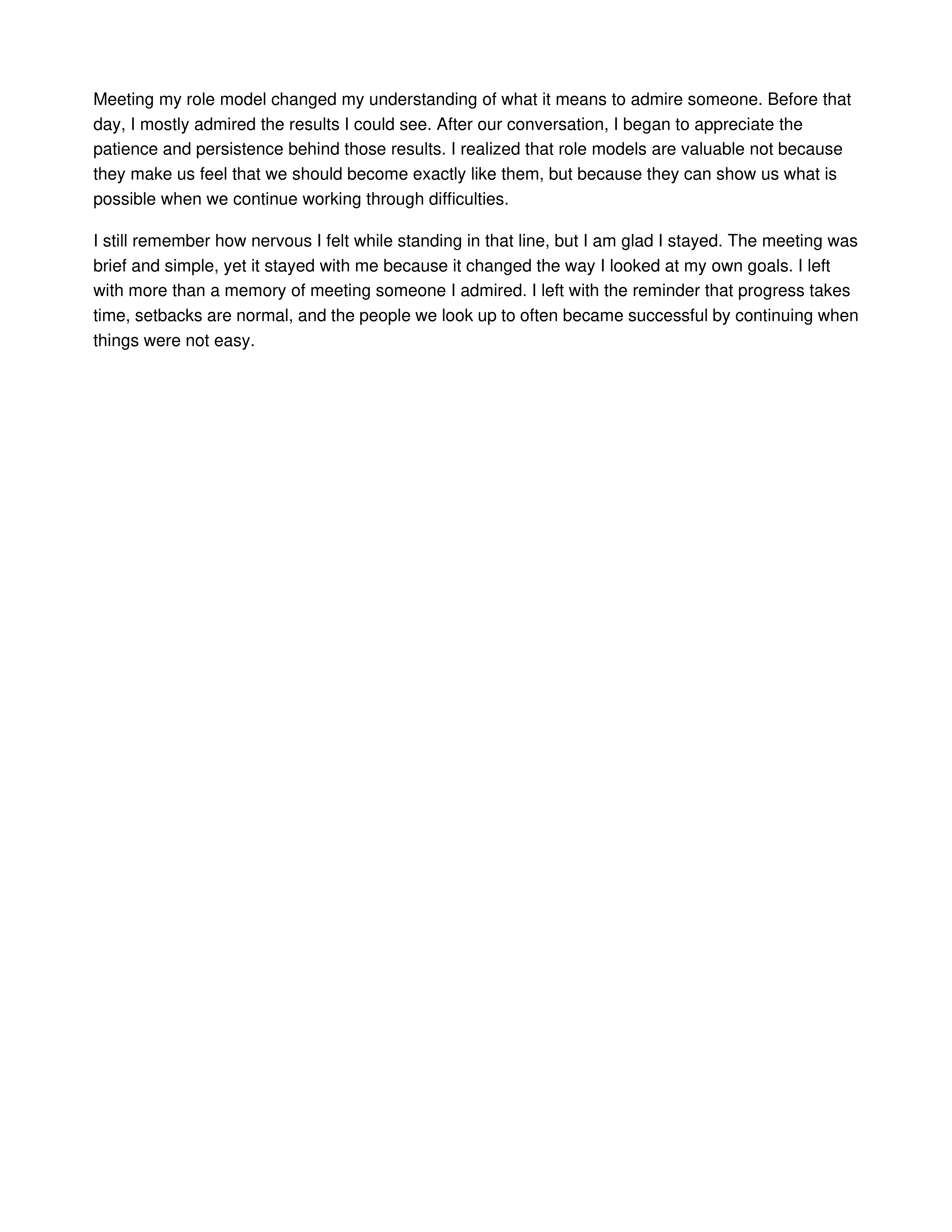 Meeting a Role Model Personal Narrative — page 2