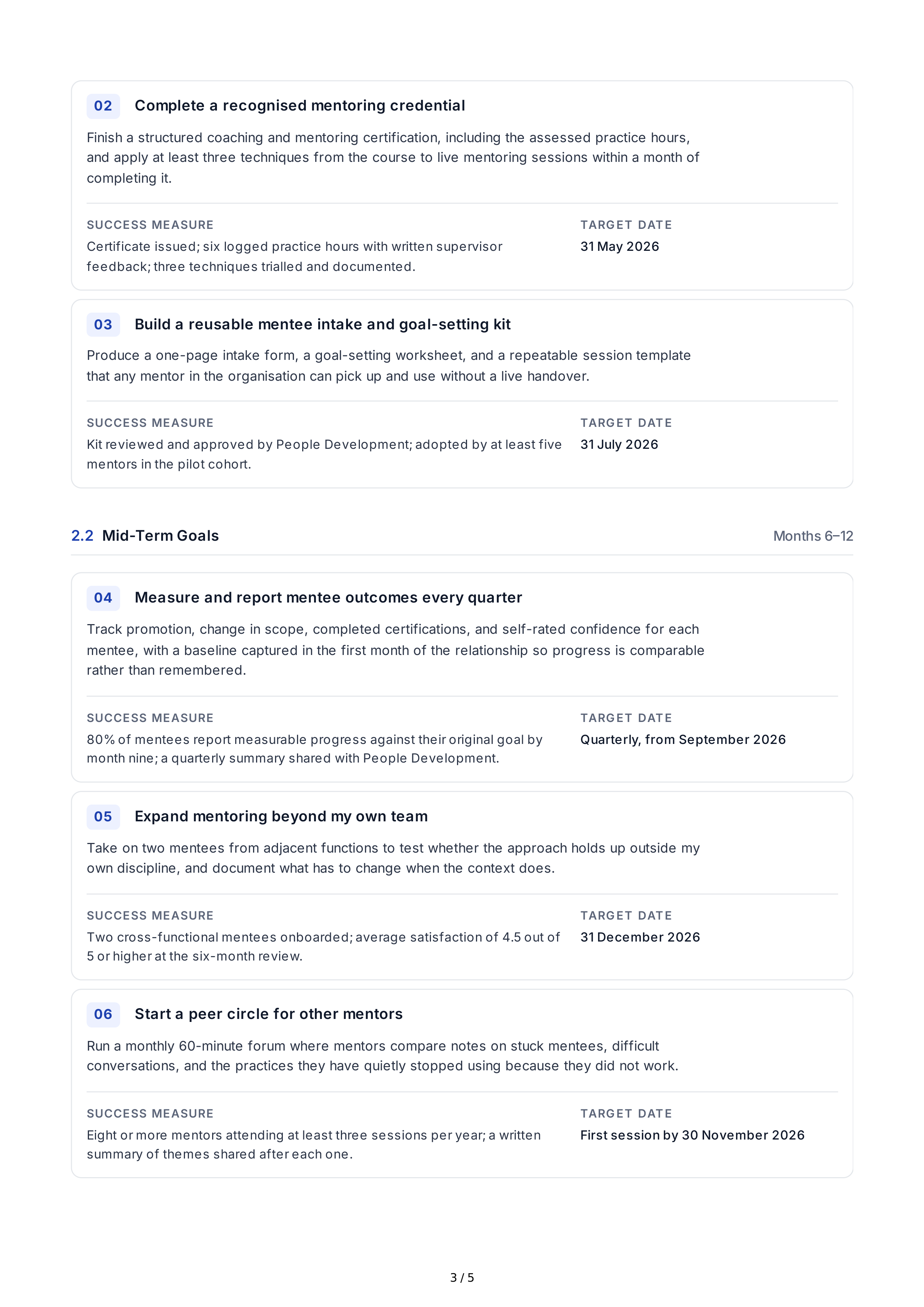 Mentorship Professional Goals — page 3