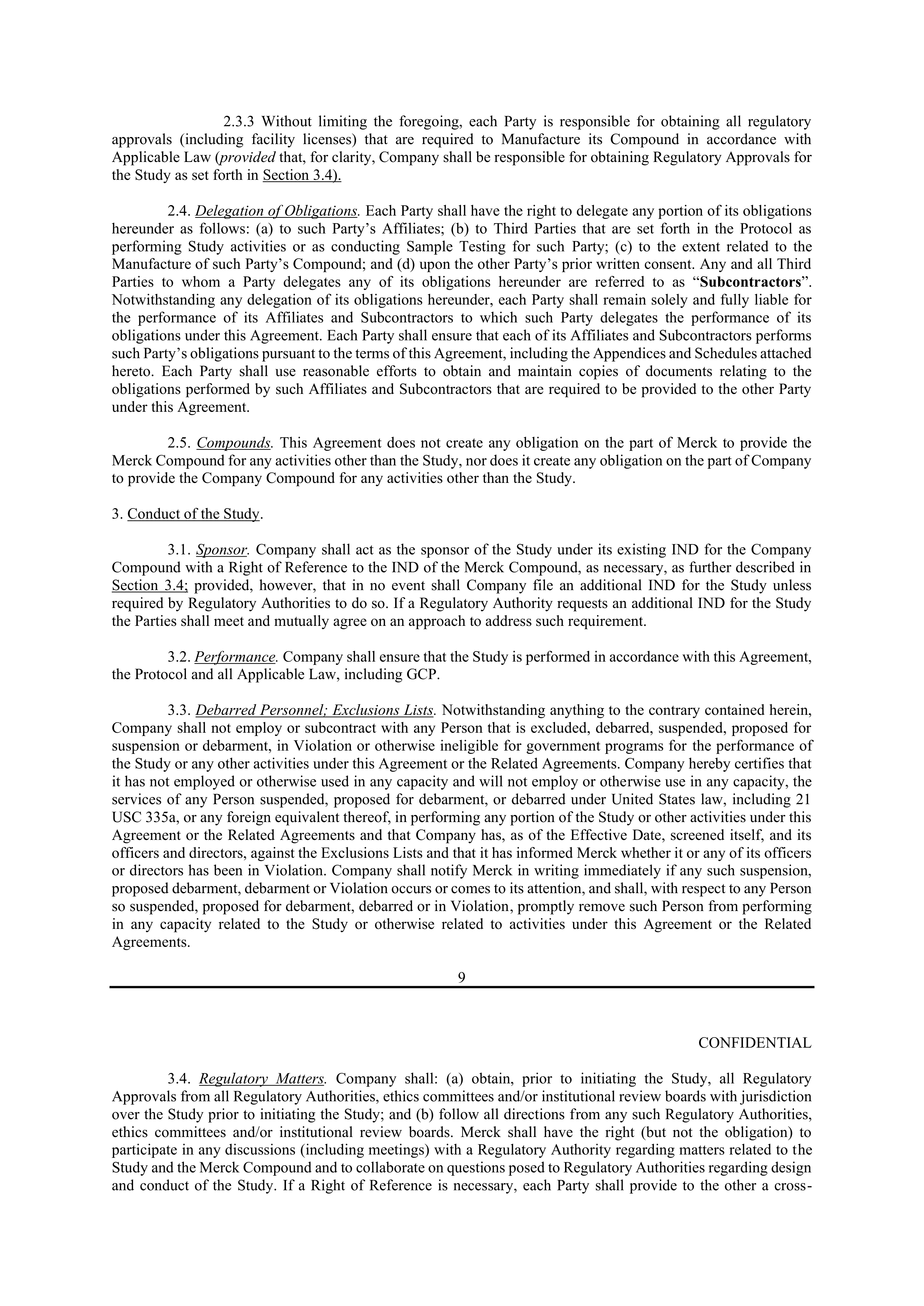 Merck Clinical Trial Agreement — page 10