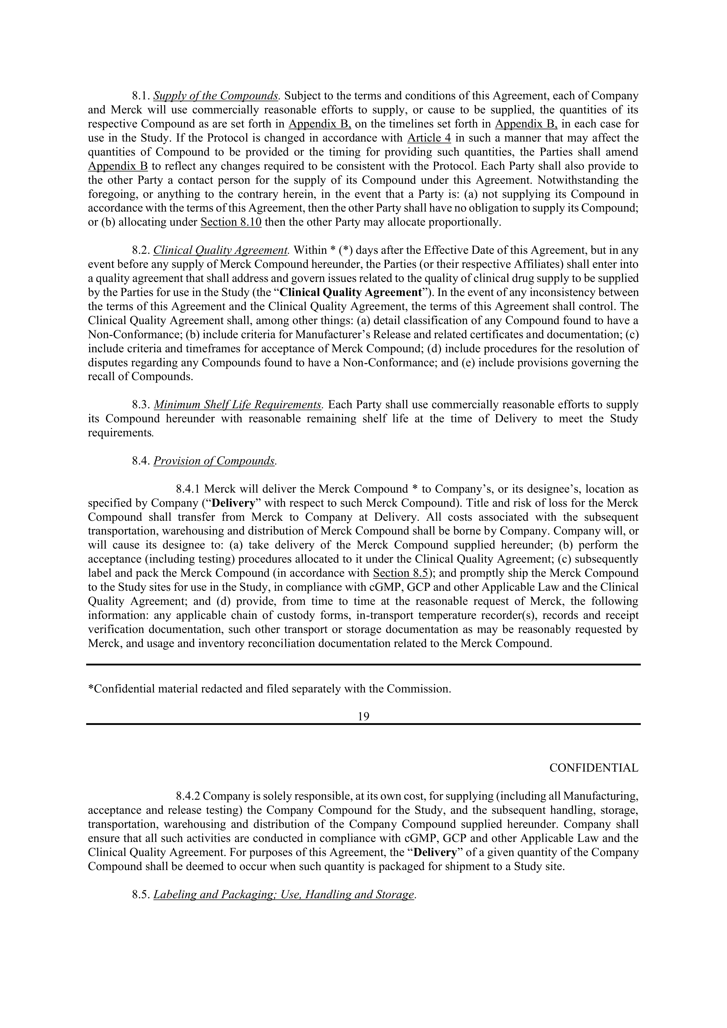 Merck Clinical Trial Agreement — page 18