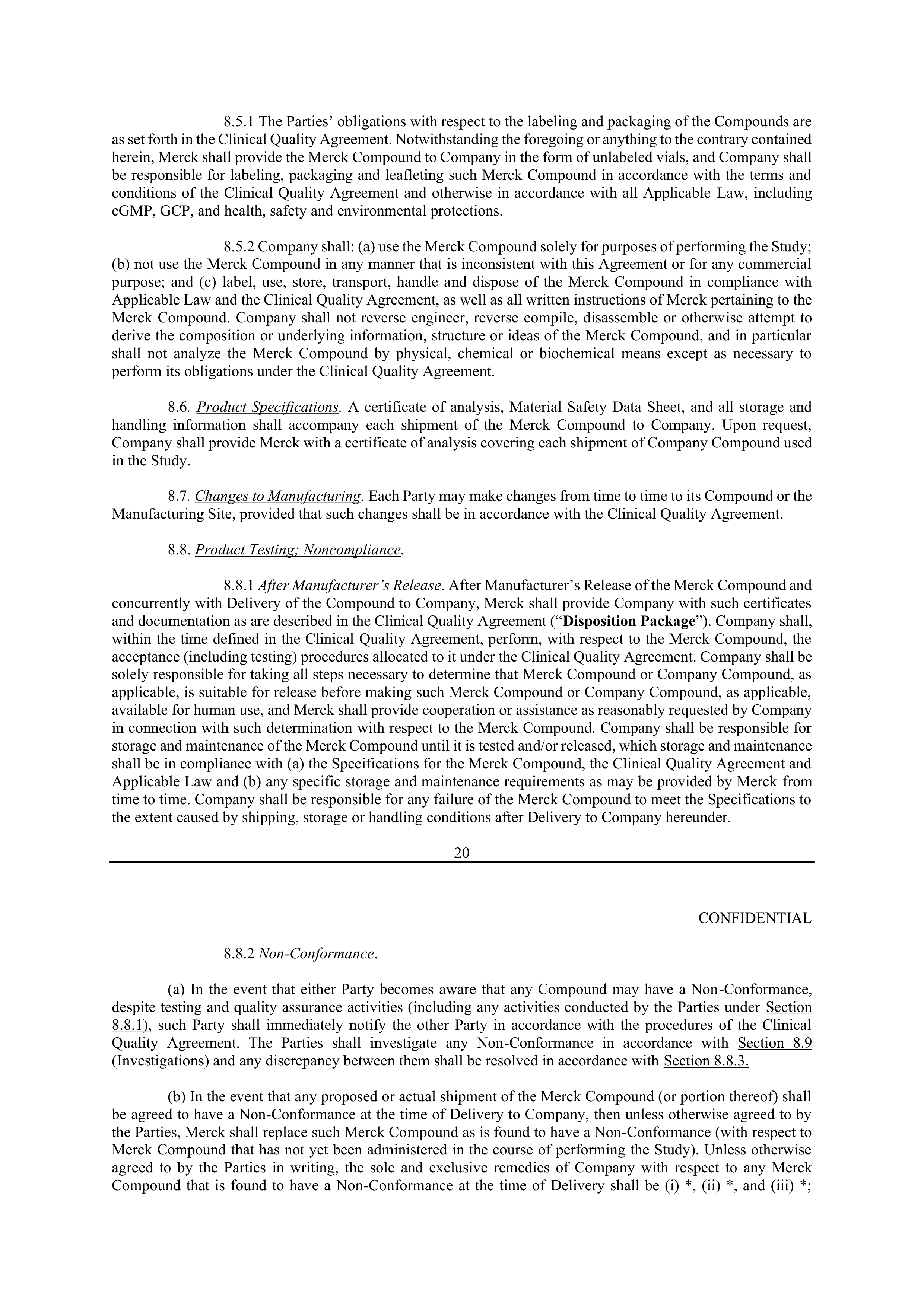Merck Clinical Trial Agreement — page 19