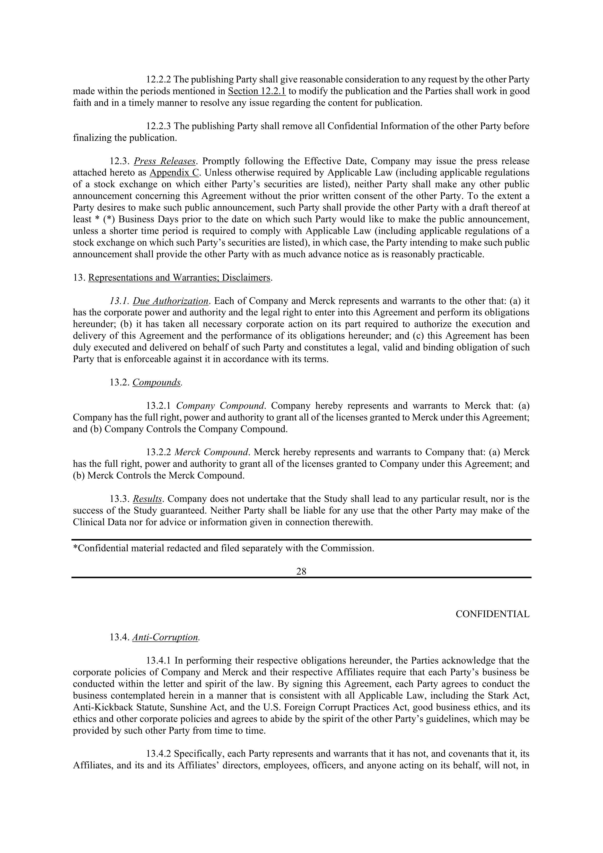 Merck Clinical Trial Agreement — page 25