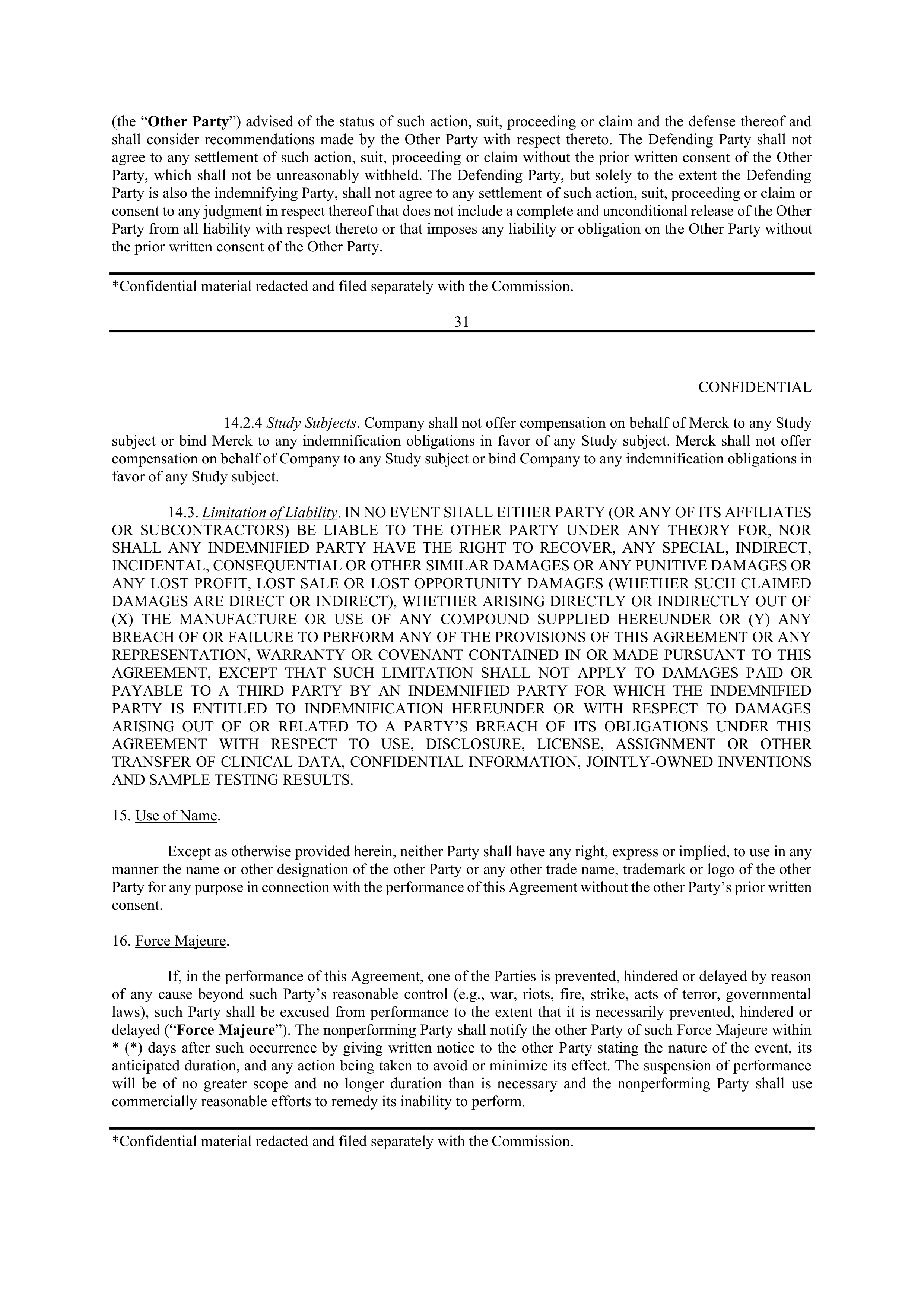 Merck Clinical Trial Agreement — page 28