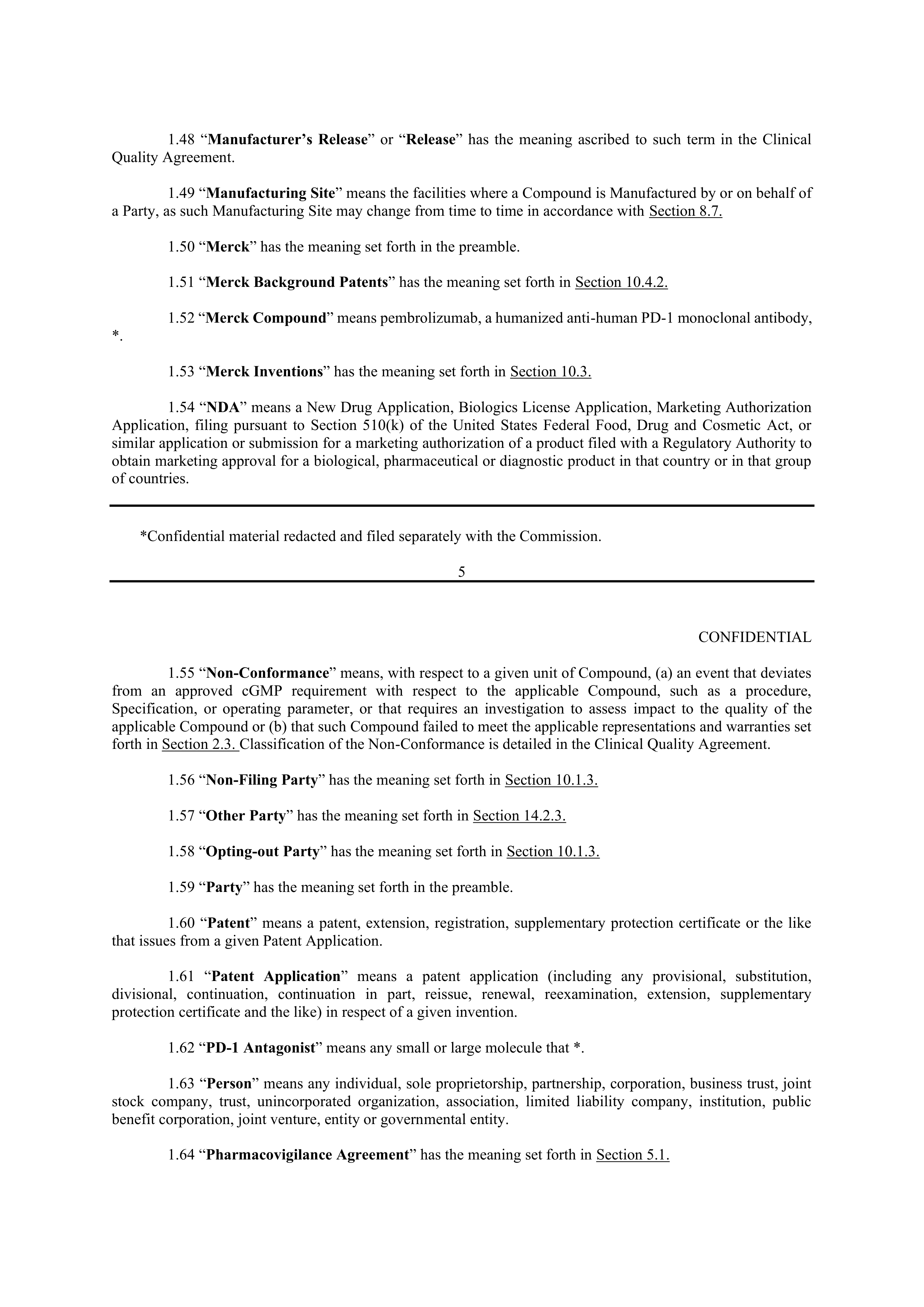 Merck Clinical Trial Agreement — page 7