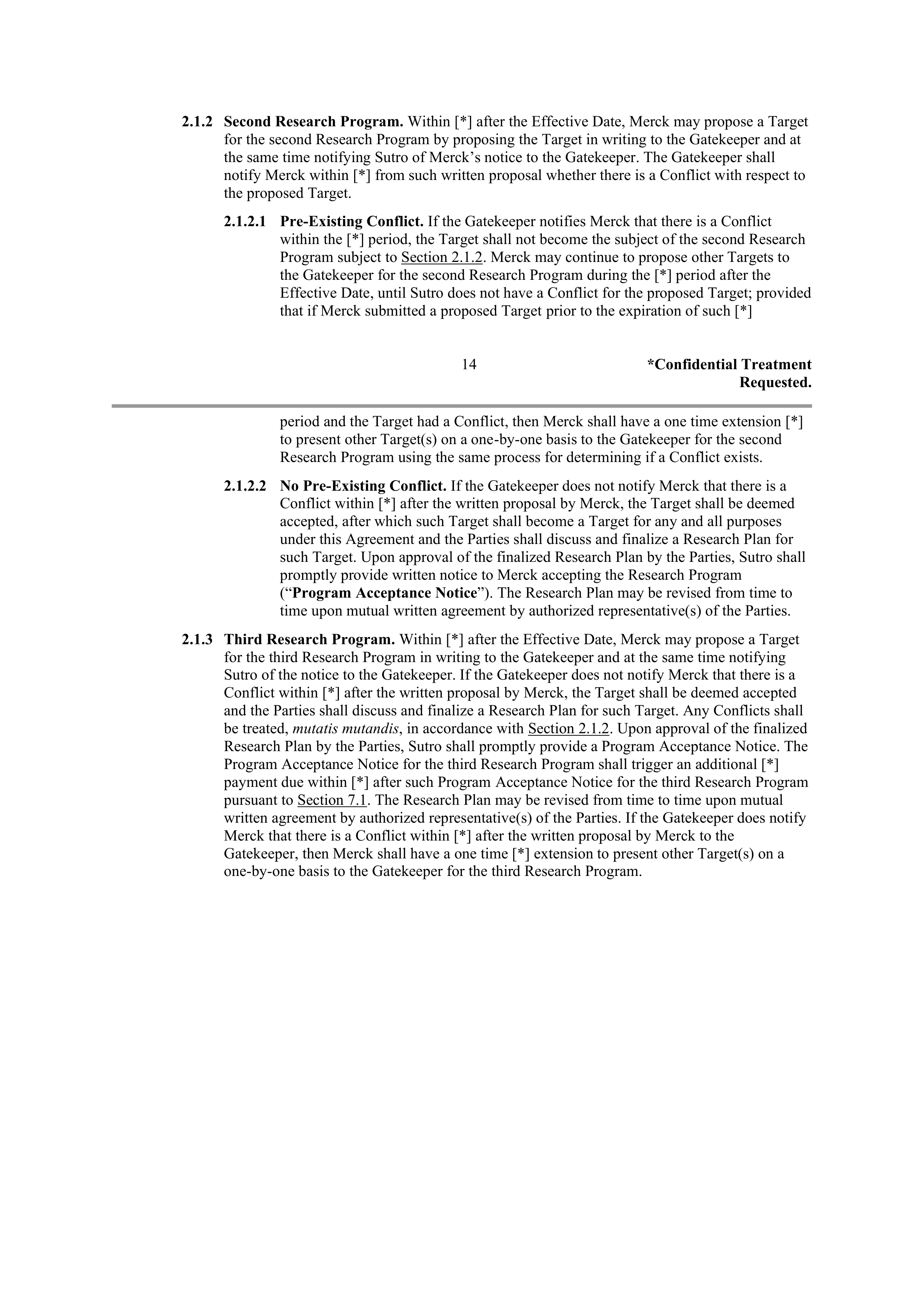Merck Research Collaboration Agreement — page 12