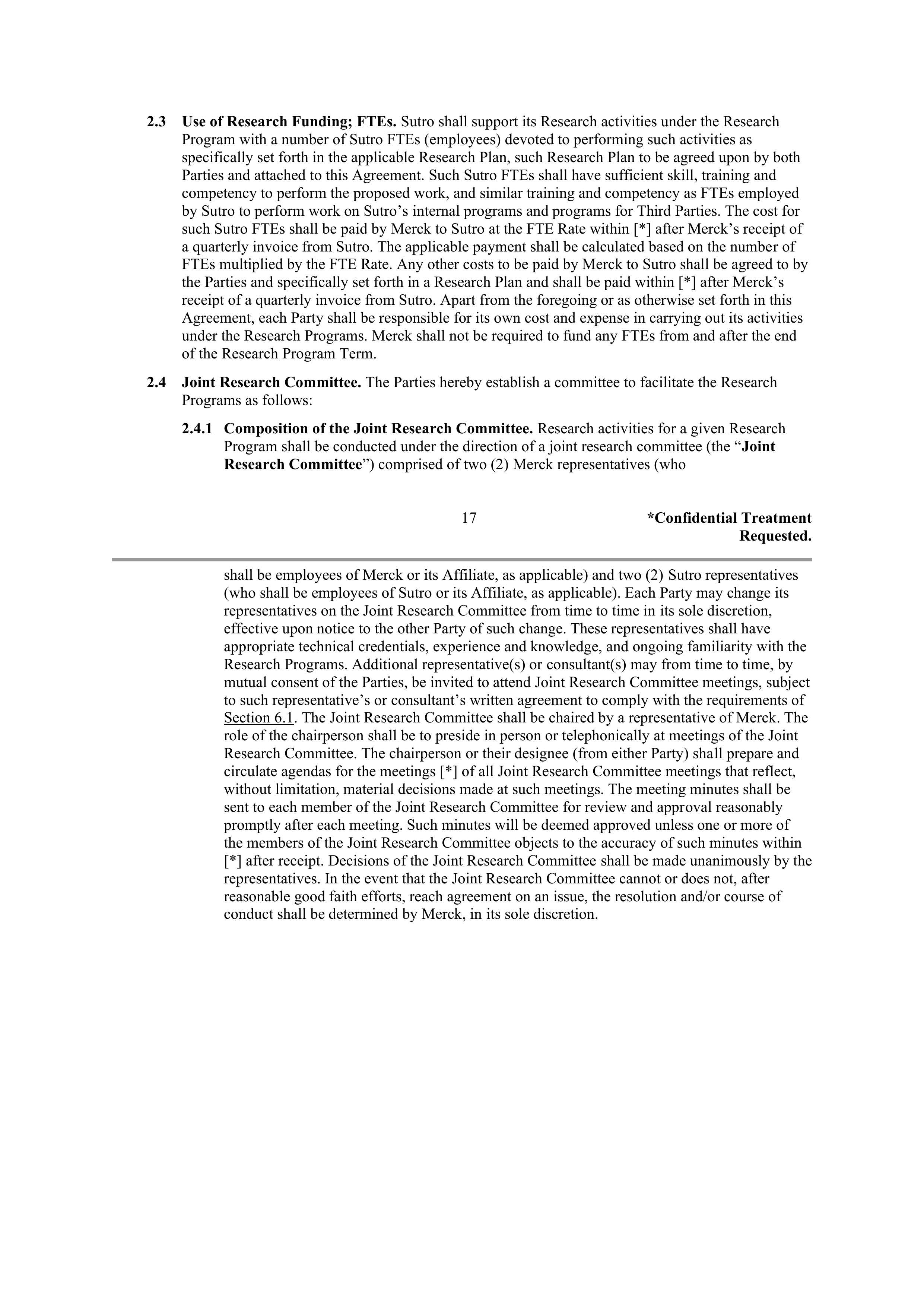 Merck Research Collaboration Agreement — page 15