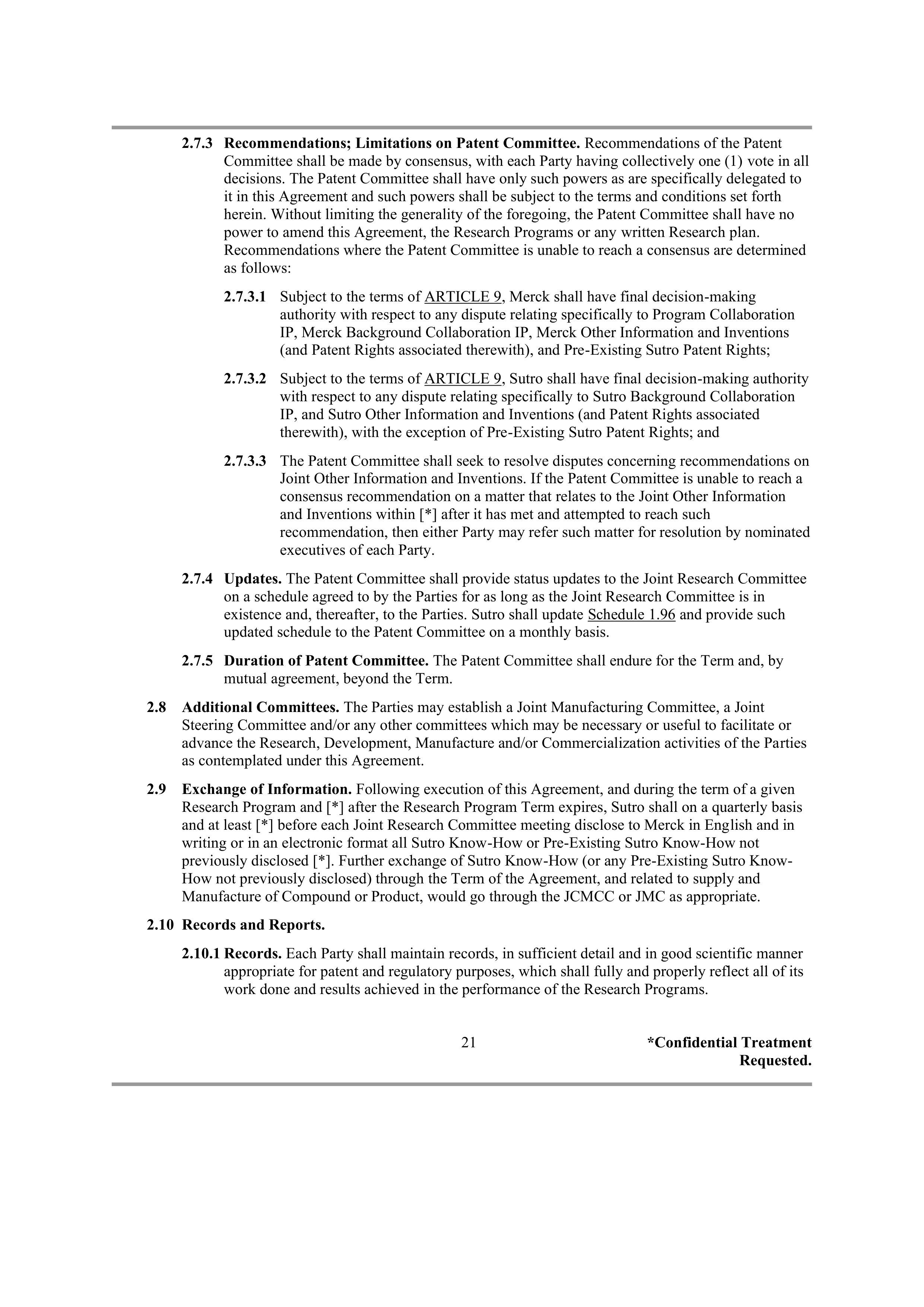 Merck Research Collaboration Agreement — page 18