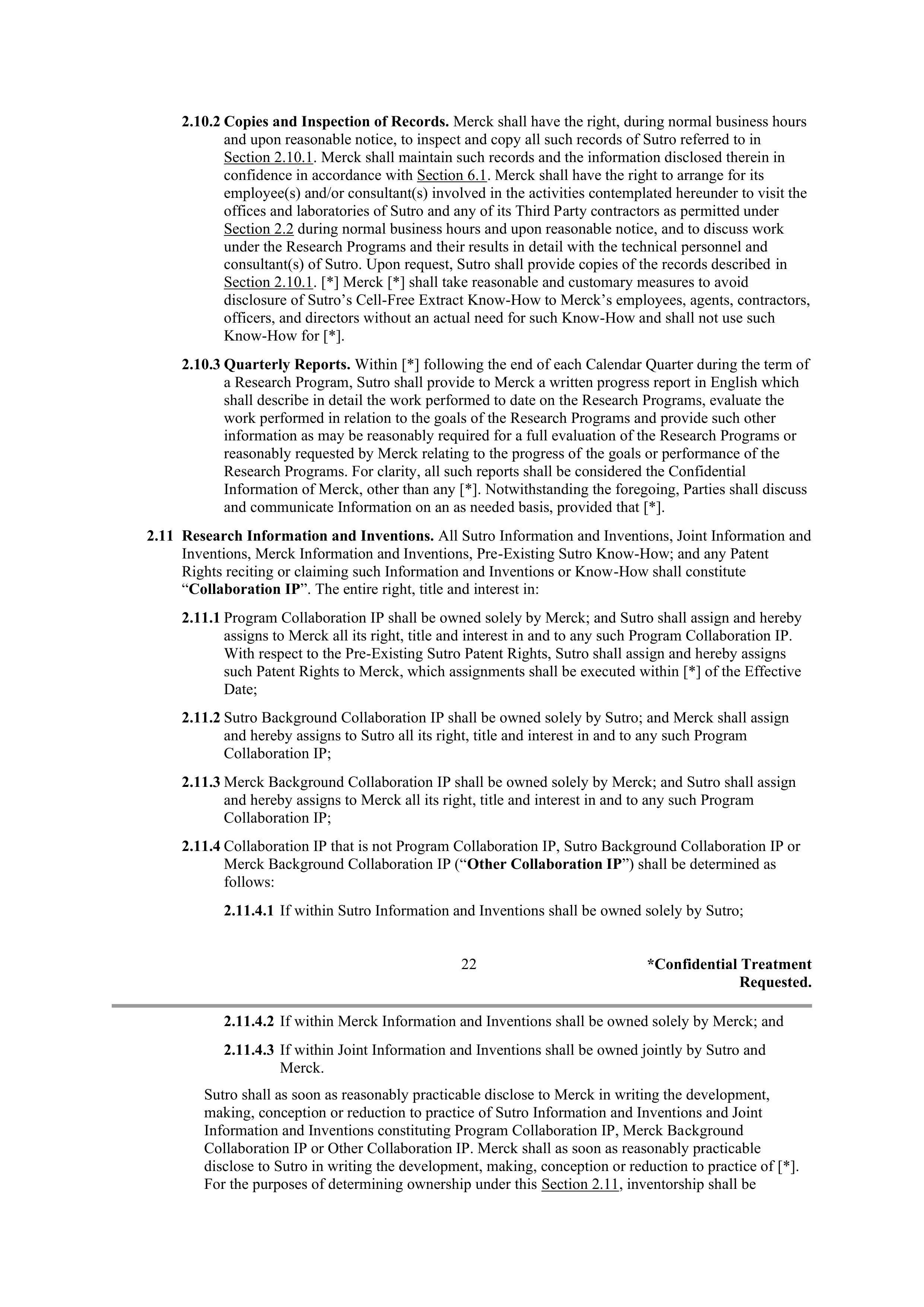 Merck Research Collaboration Agreement — page 19