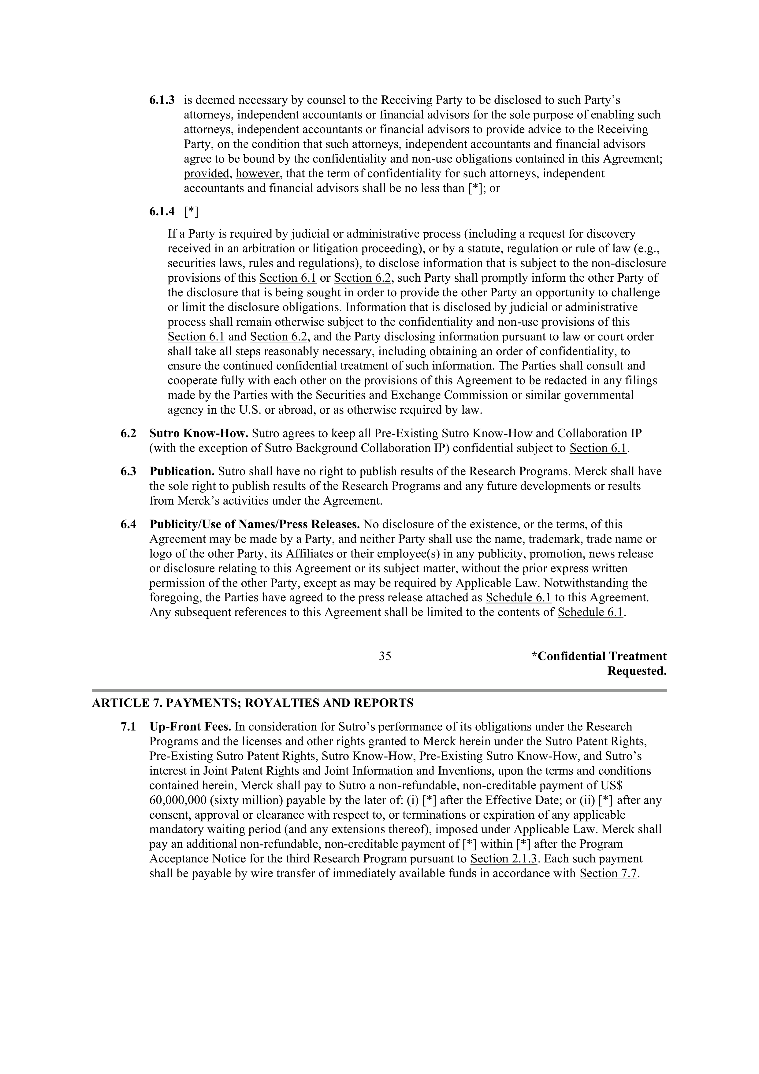 Merck Research Collaboration Agreement — page 31