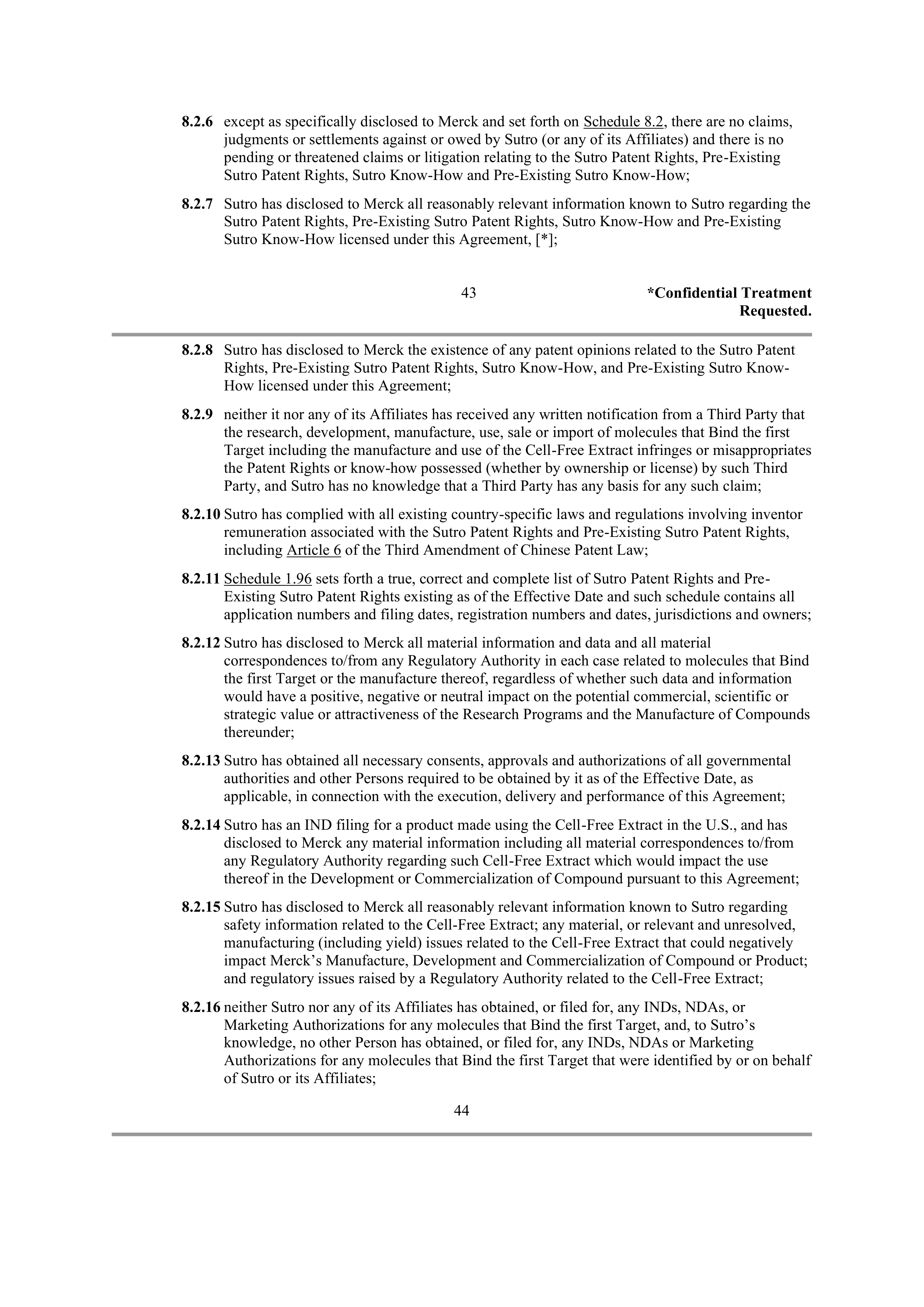 Merck Research Collaboration Agreement — page 38