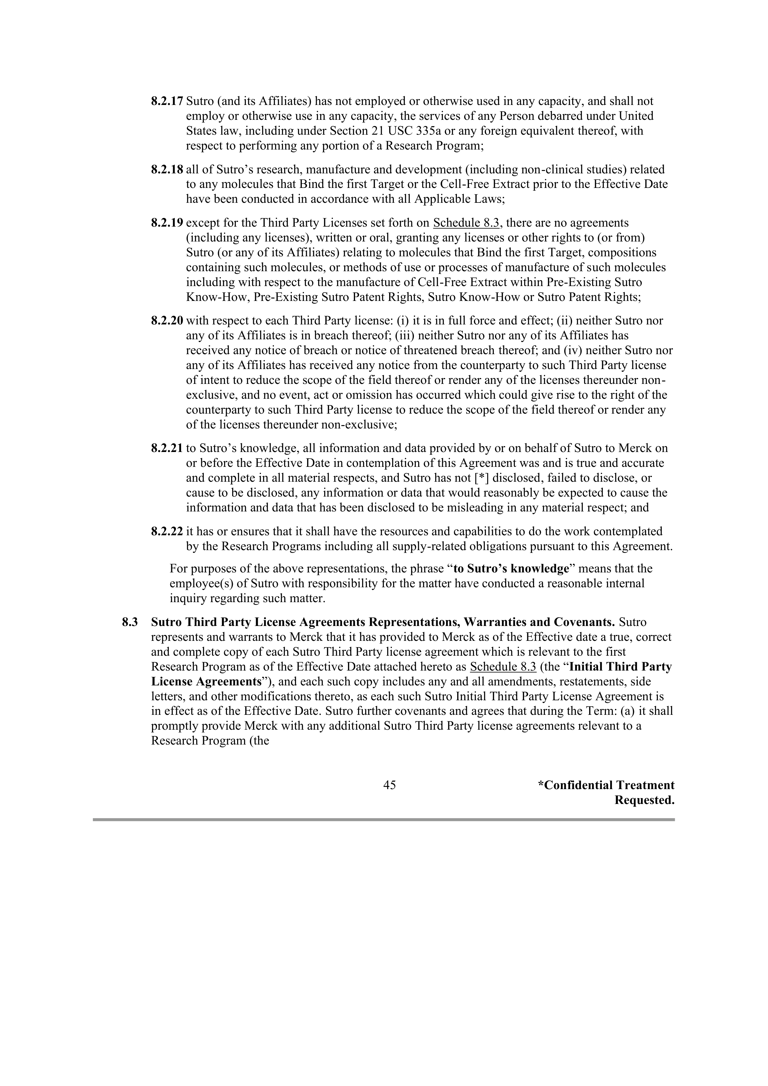 Merck Research Collaboration Agreement — page 39