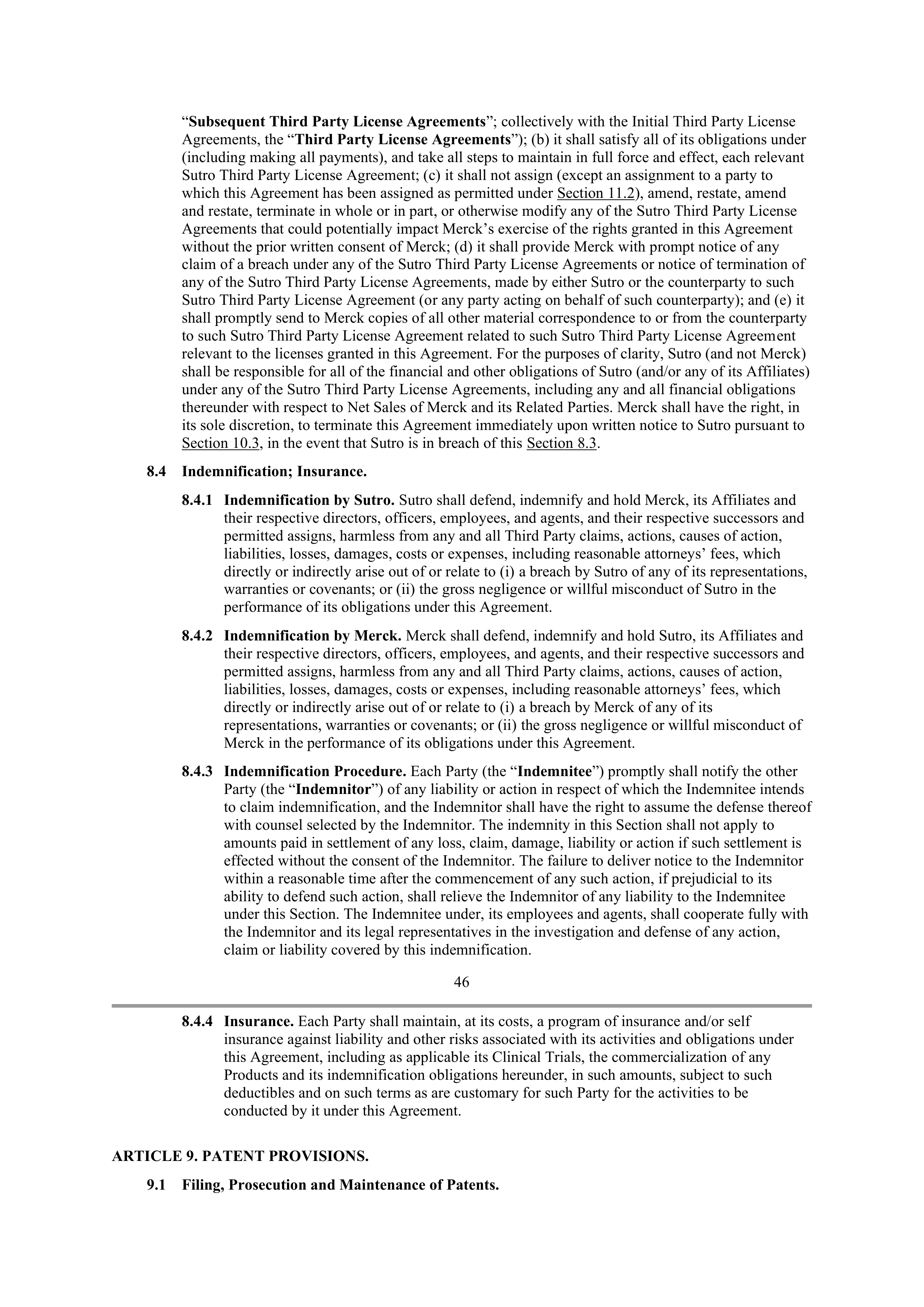 Merck Research Collaboration Agreement — page 40