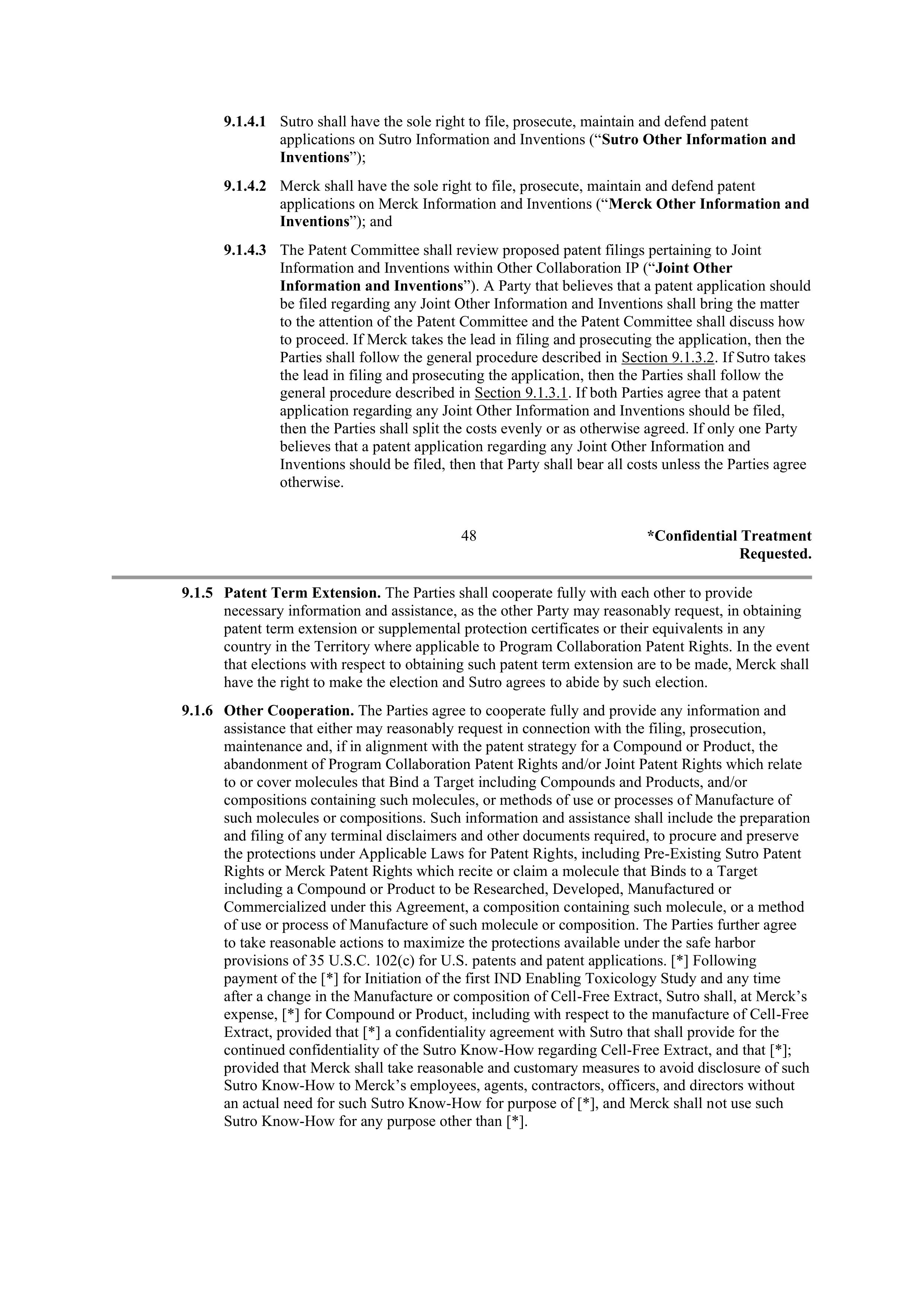 Merck Research Collaboration Agreement — page 42