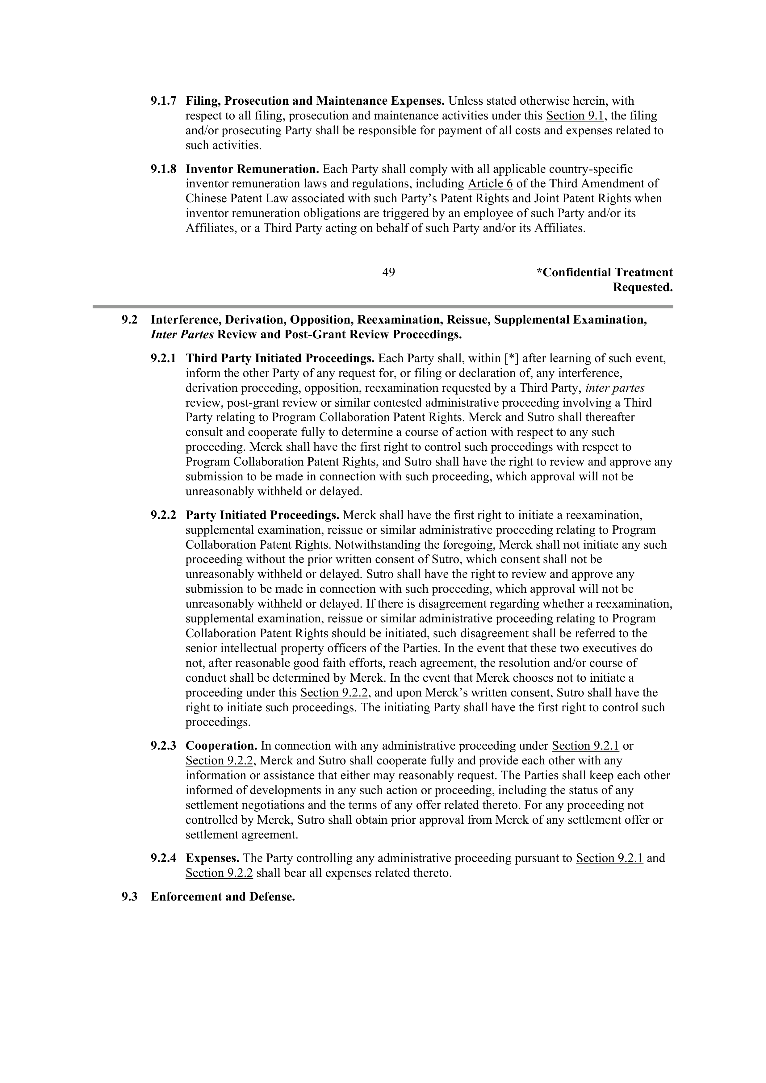 Merck Research Collaboration Agreement — page 43