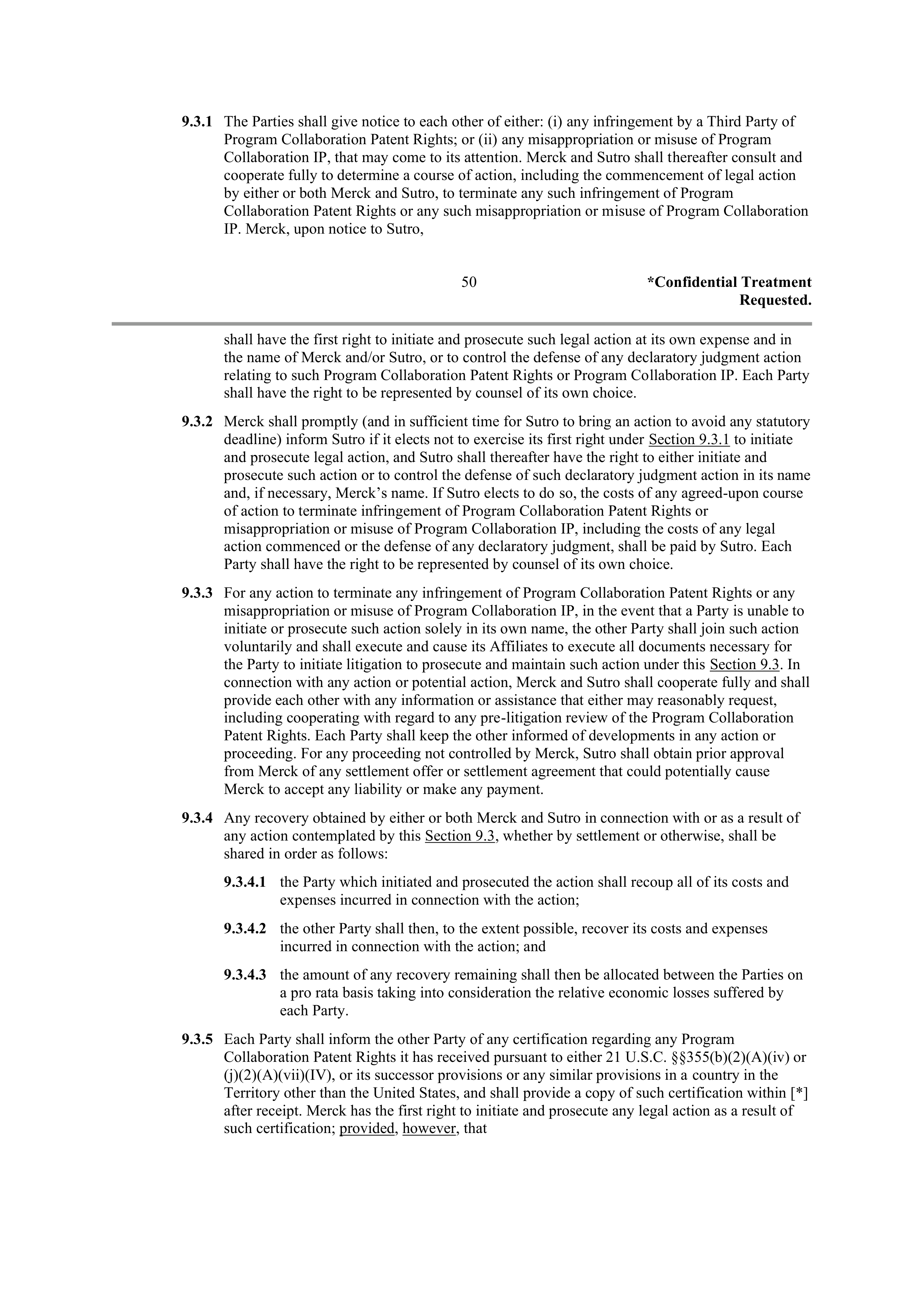 Merck Research Collaboration Agreement — page 44