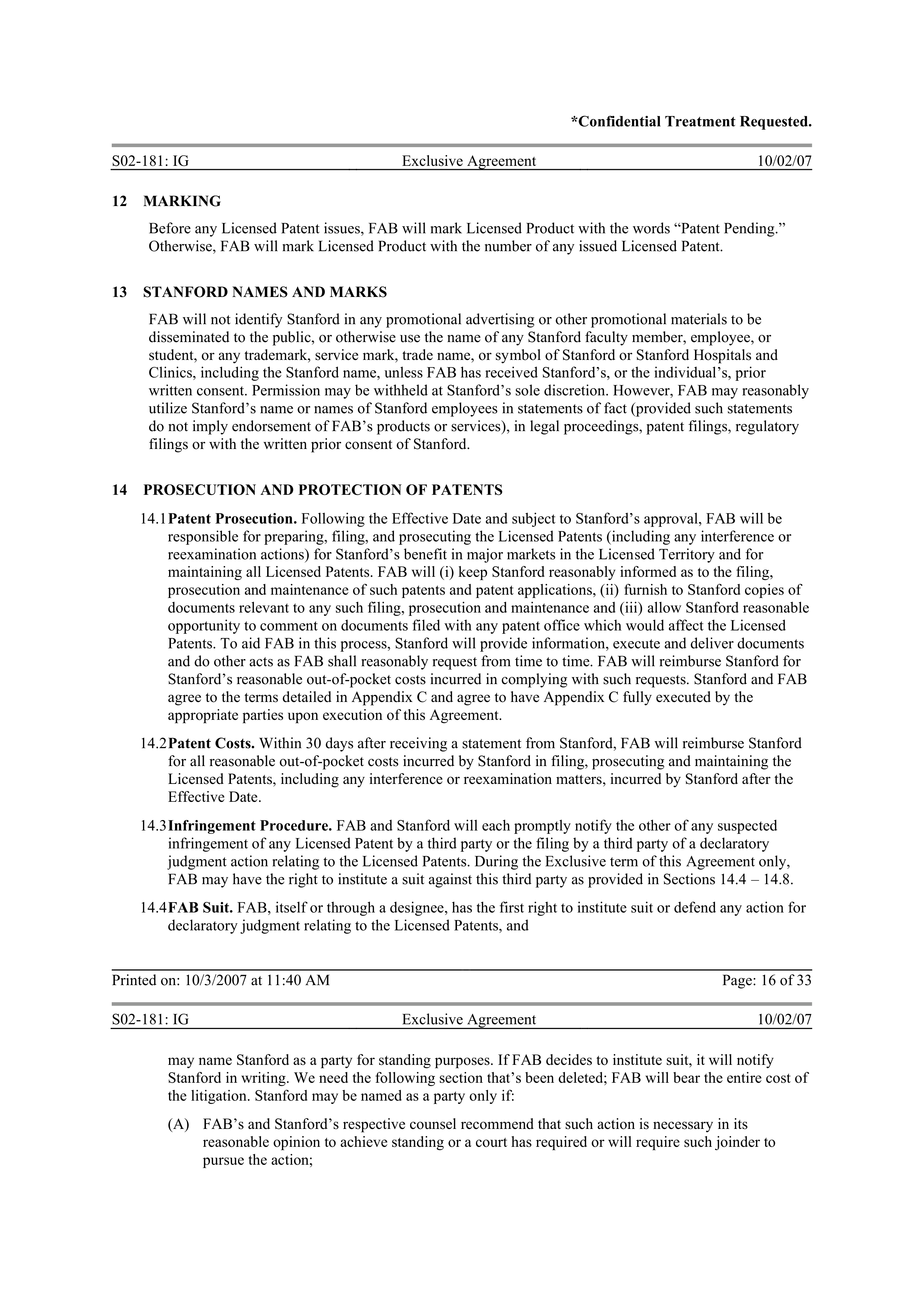 Merck Research Collaboration Agreement — page 71
