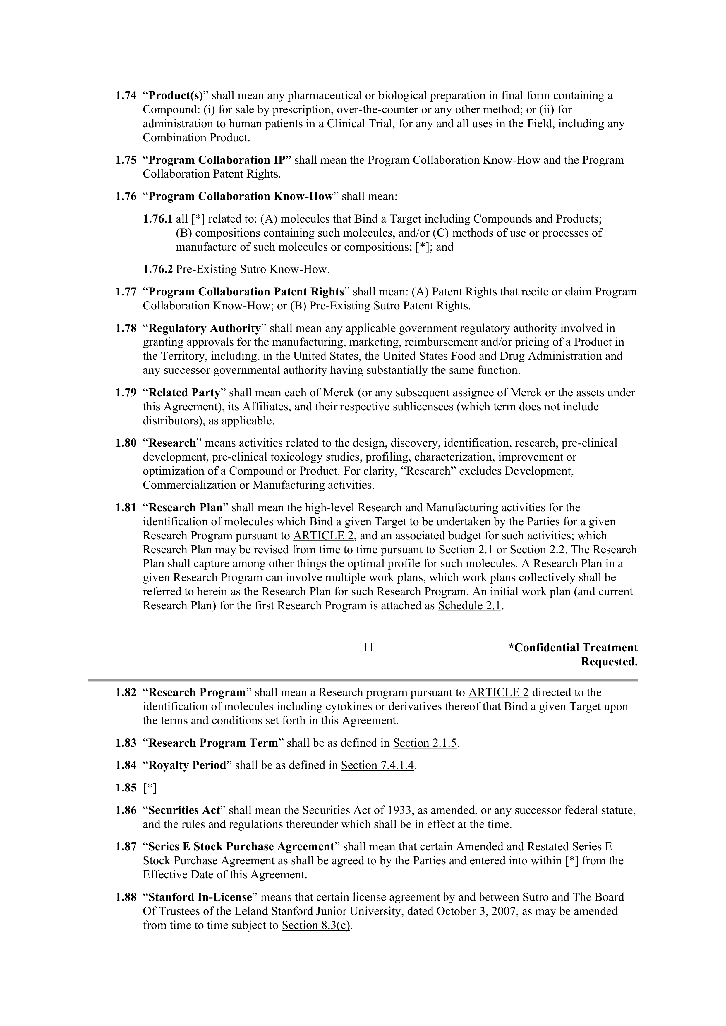 Merck Research Collaboration Agreement — page 9