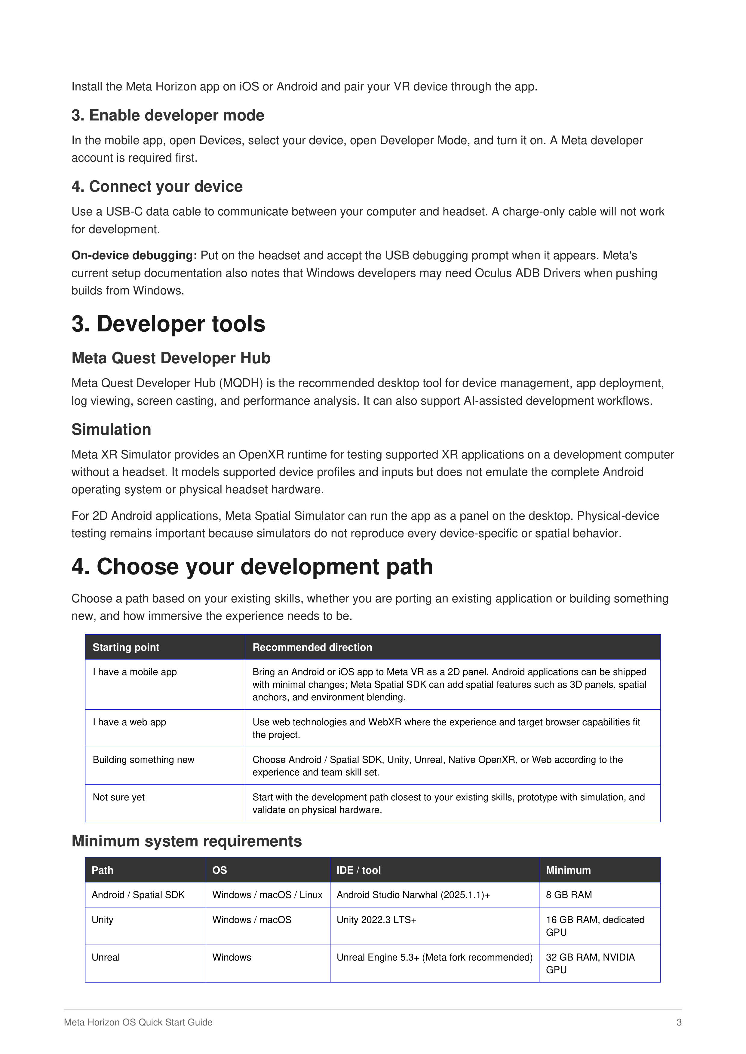 Meta Horizon OS Quick Start Guide — page 3