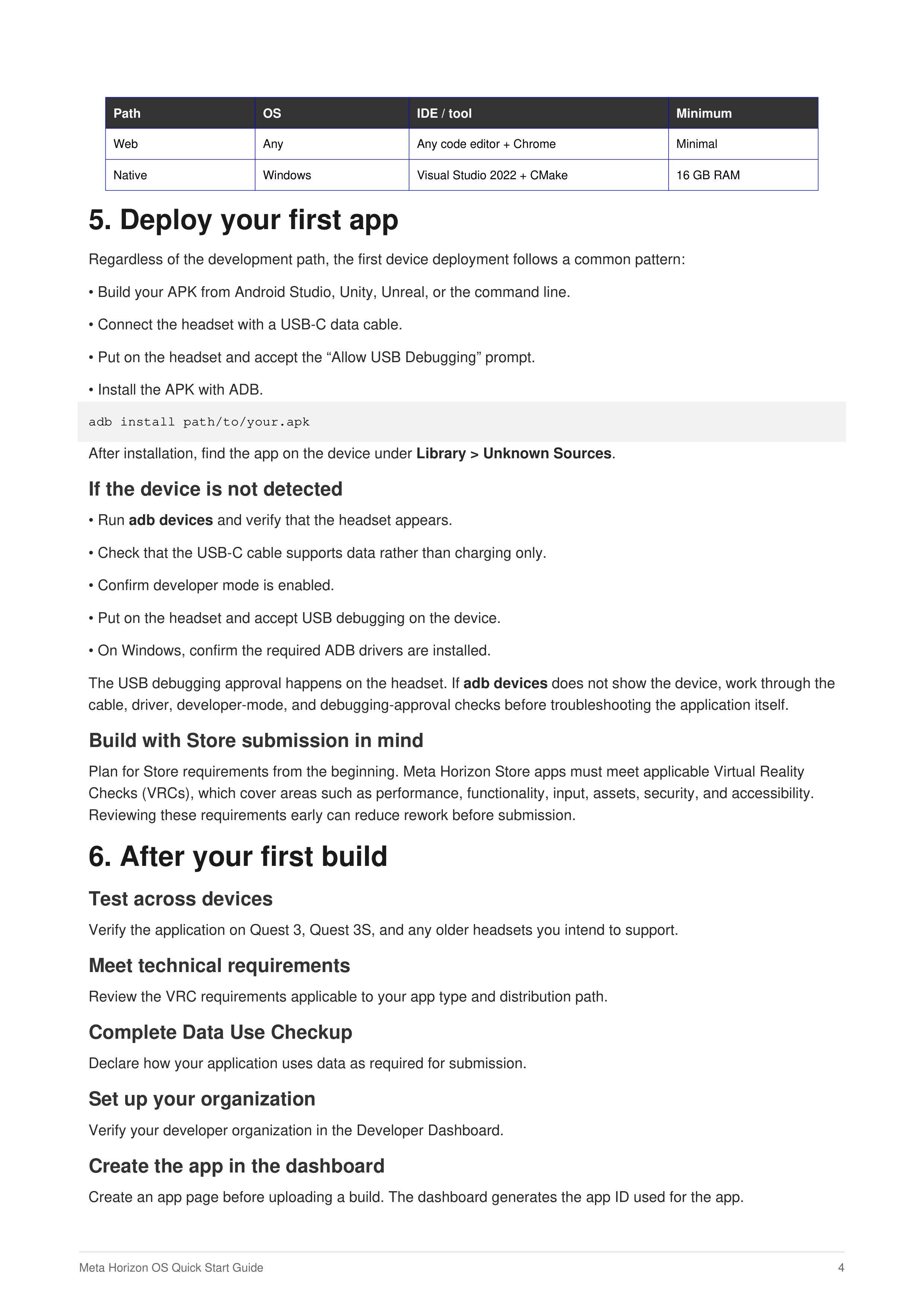 Meta Horizon OS Quick Start Guide — page 4