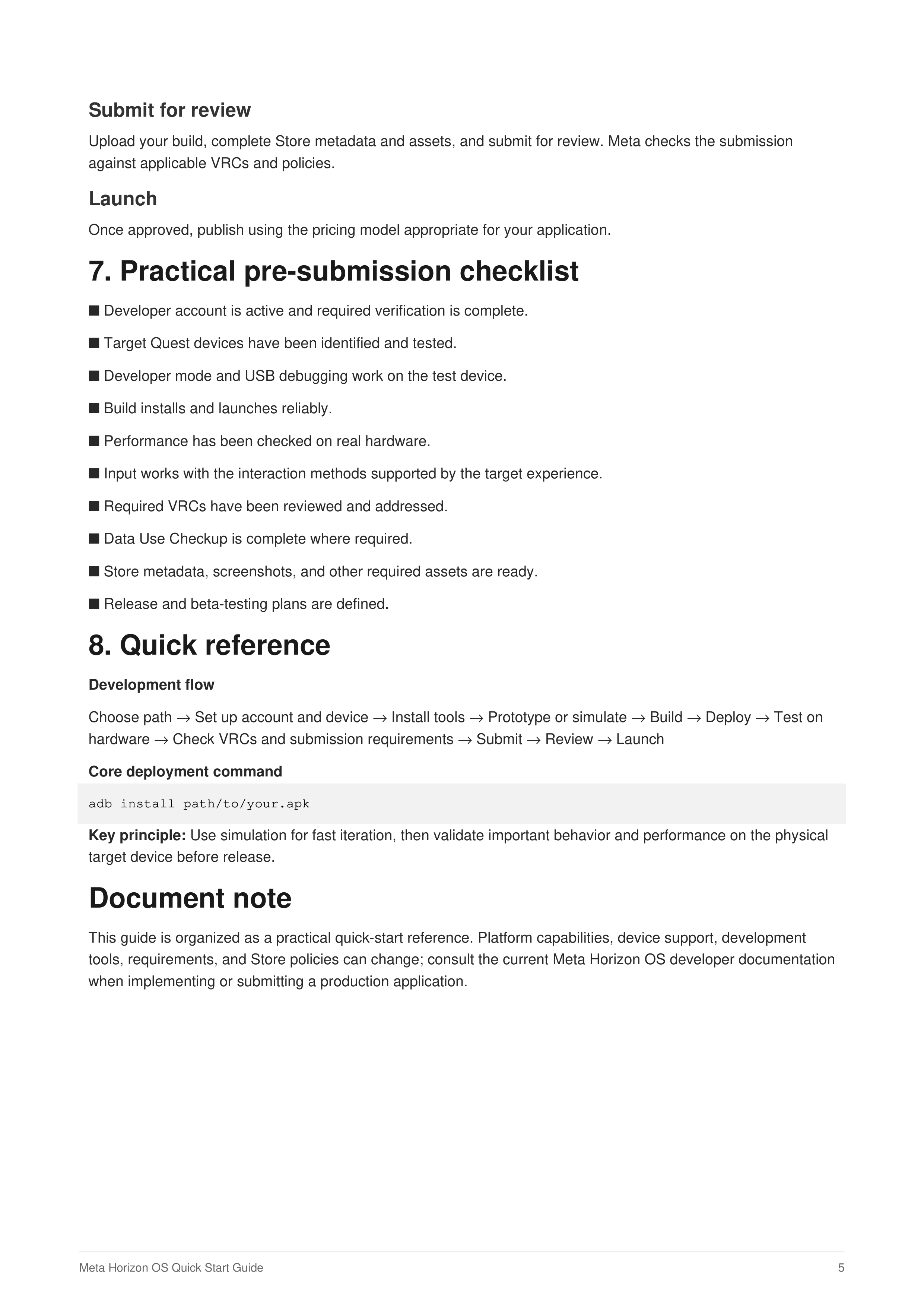 Meta Horizon OS Quick Start Guide — page 5