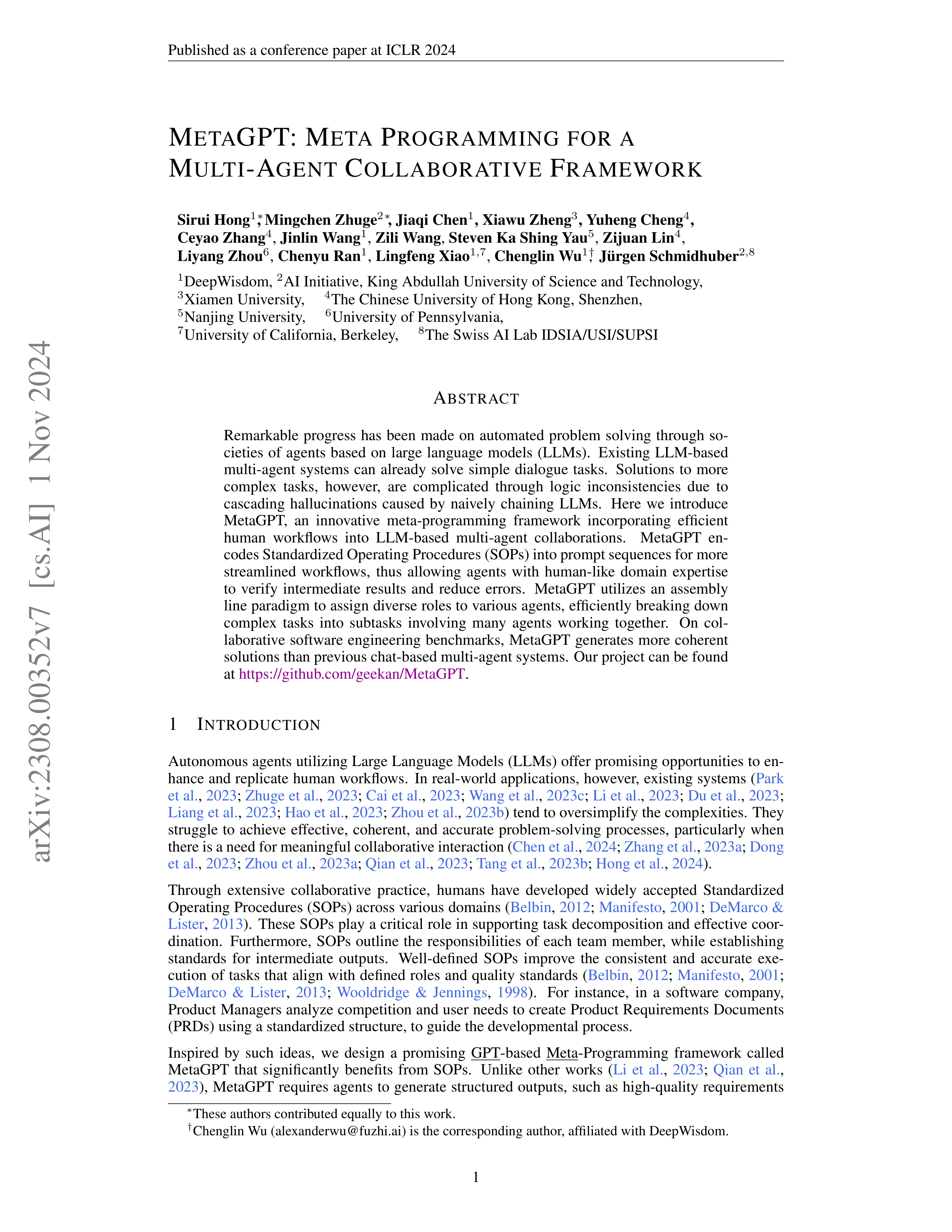 MetaGPT AI Agent for Software Company Simulation — page 1