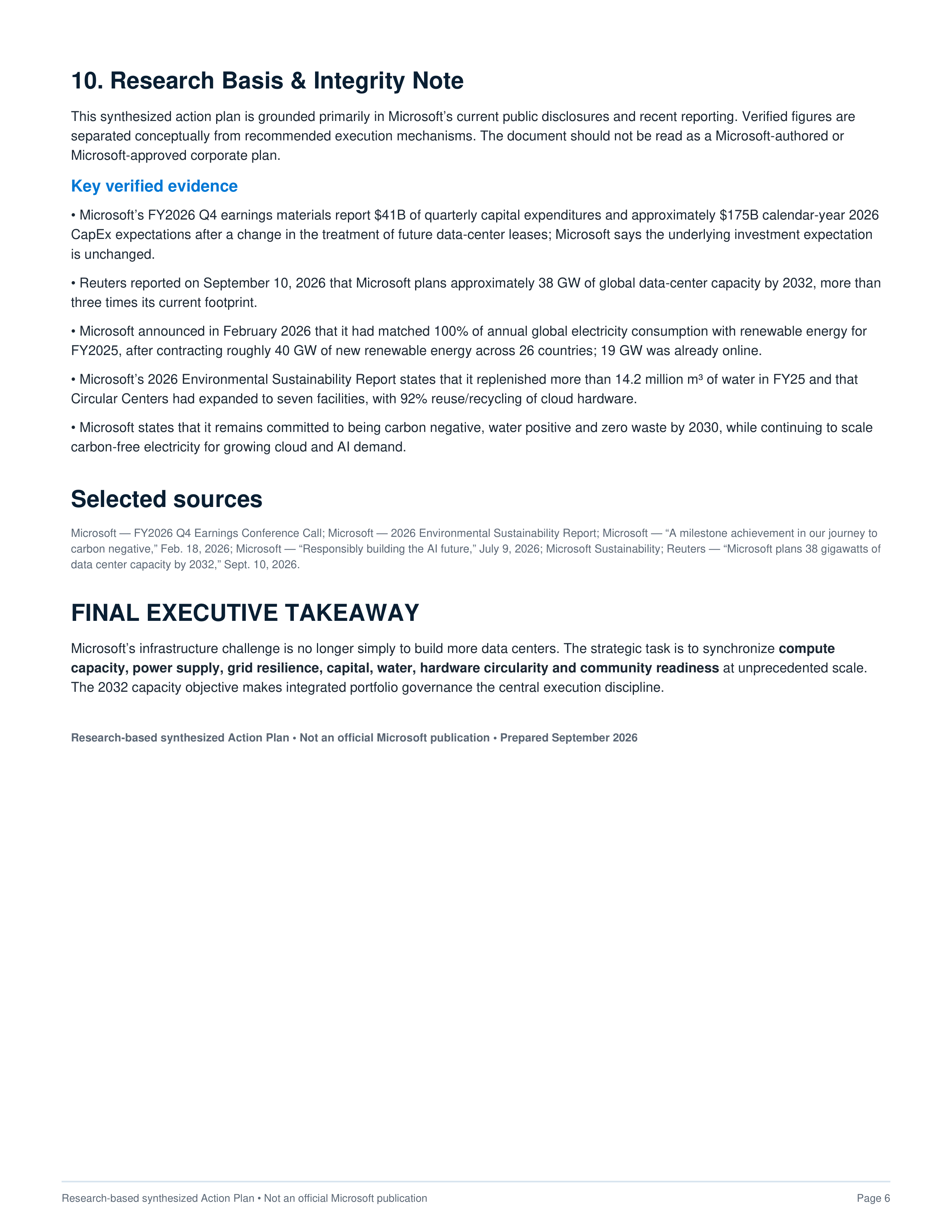Microsoft AI Infrastructure Expansion, Data Center Scaling & Carbon-Free Energy Action Plan — page 6