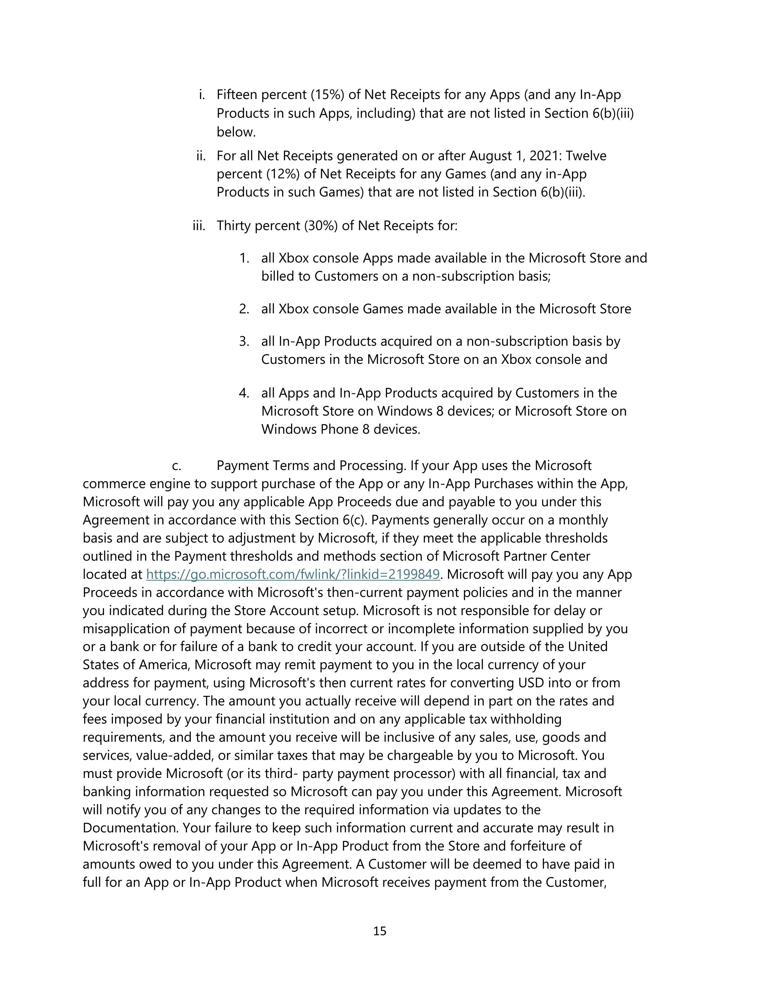 Microsoft App Developer Agreement — page 15