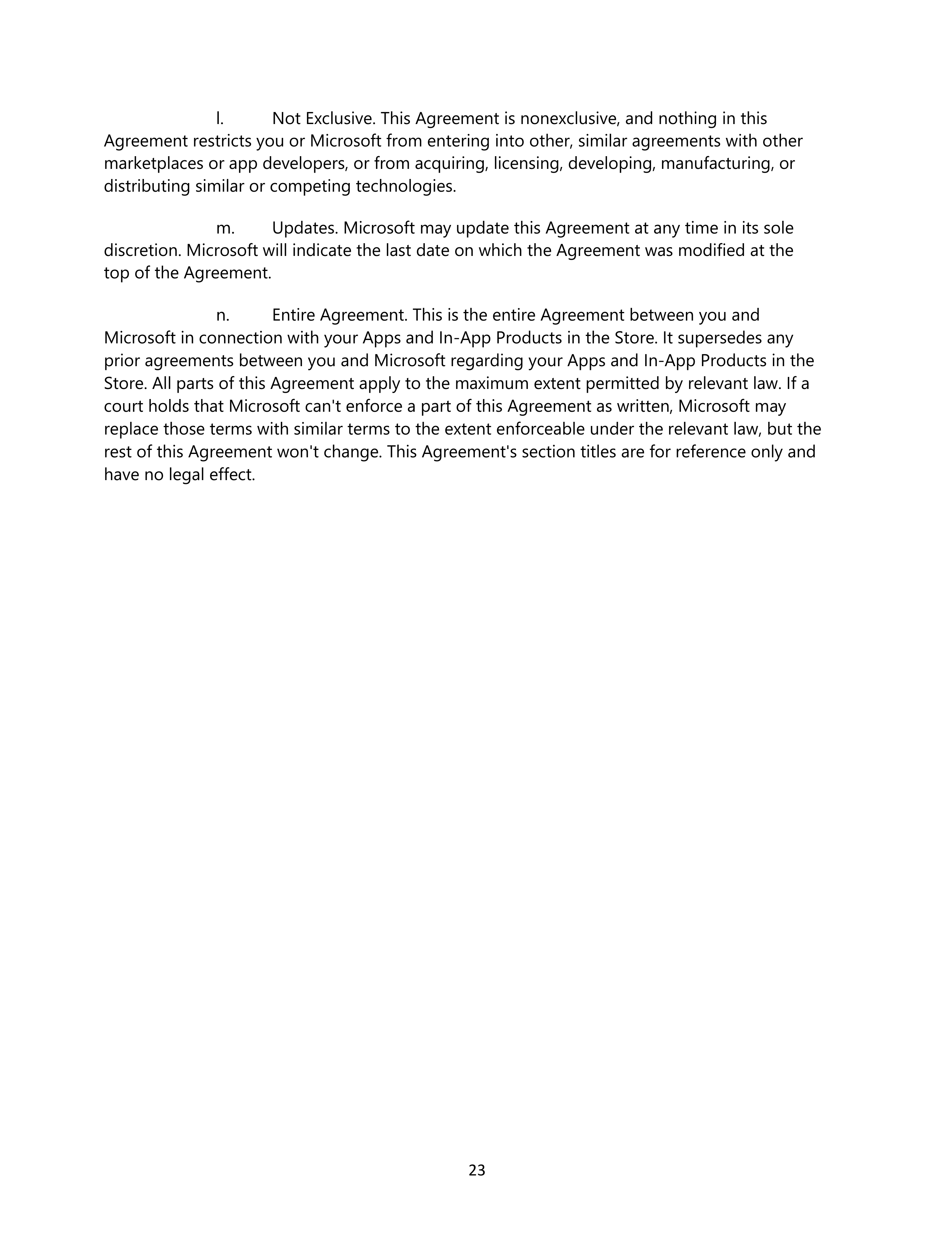 Microsoft App Developer Agreement — page 23