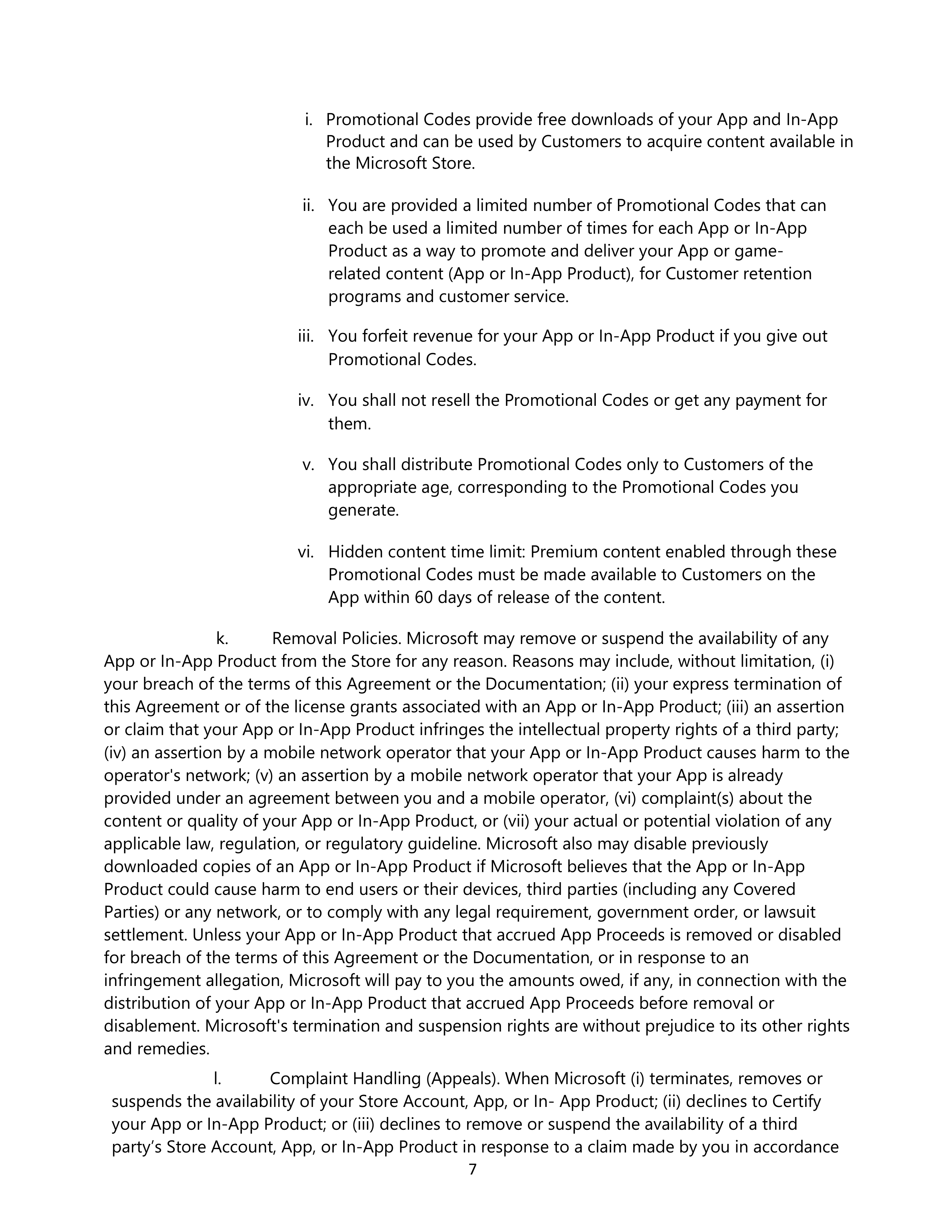 Microsoft App Developer Agreement — page 7