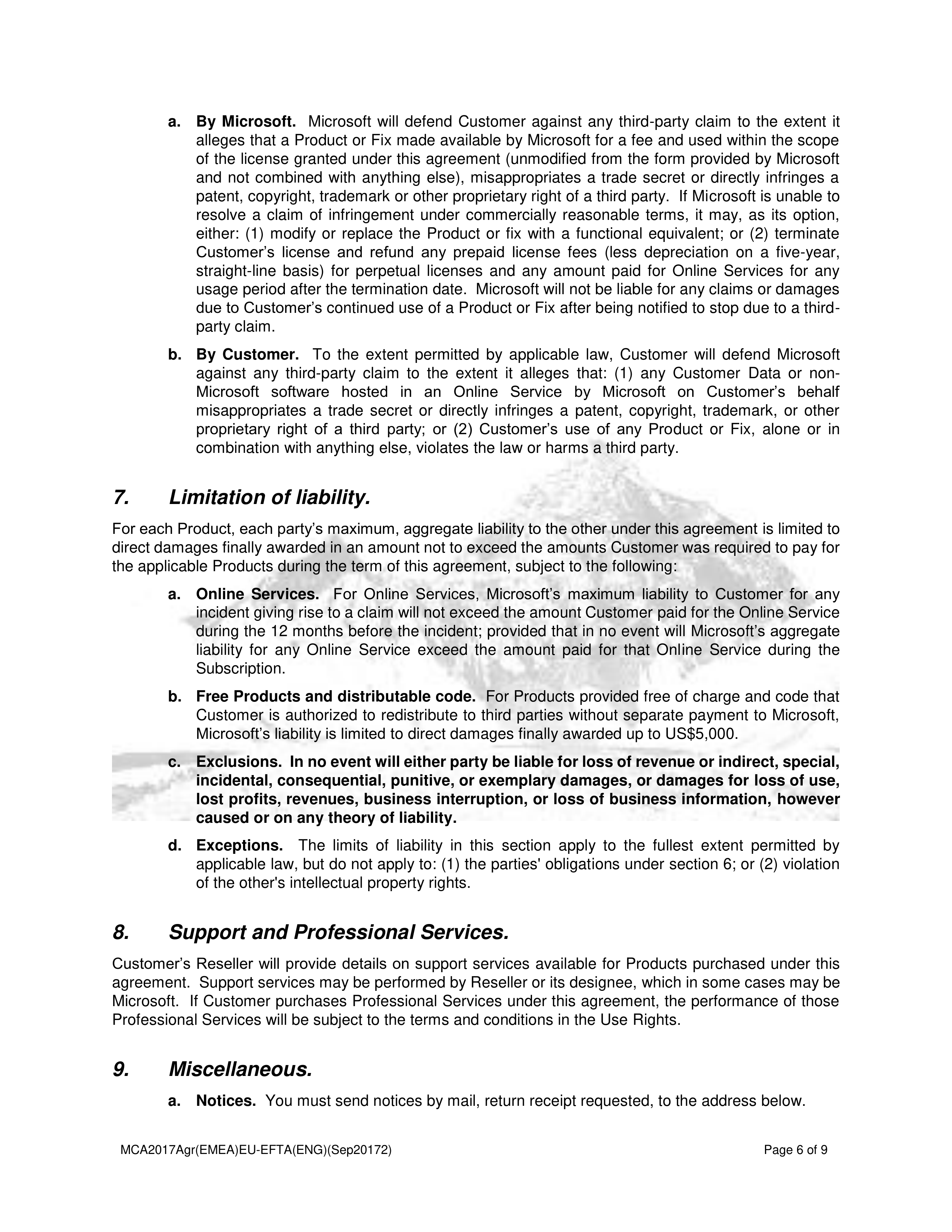 Microsoft Cloud Agreement — page 6