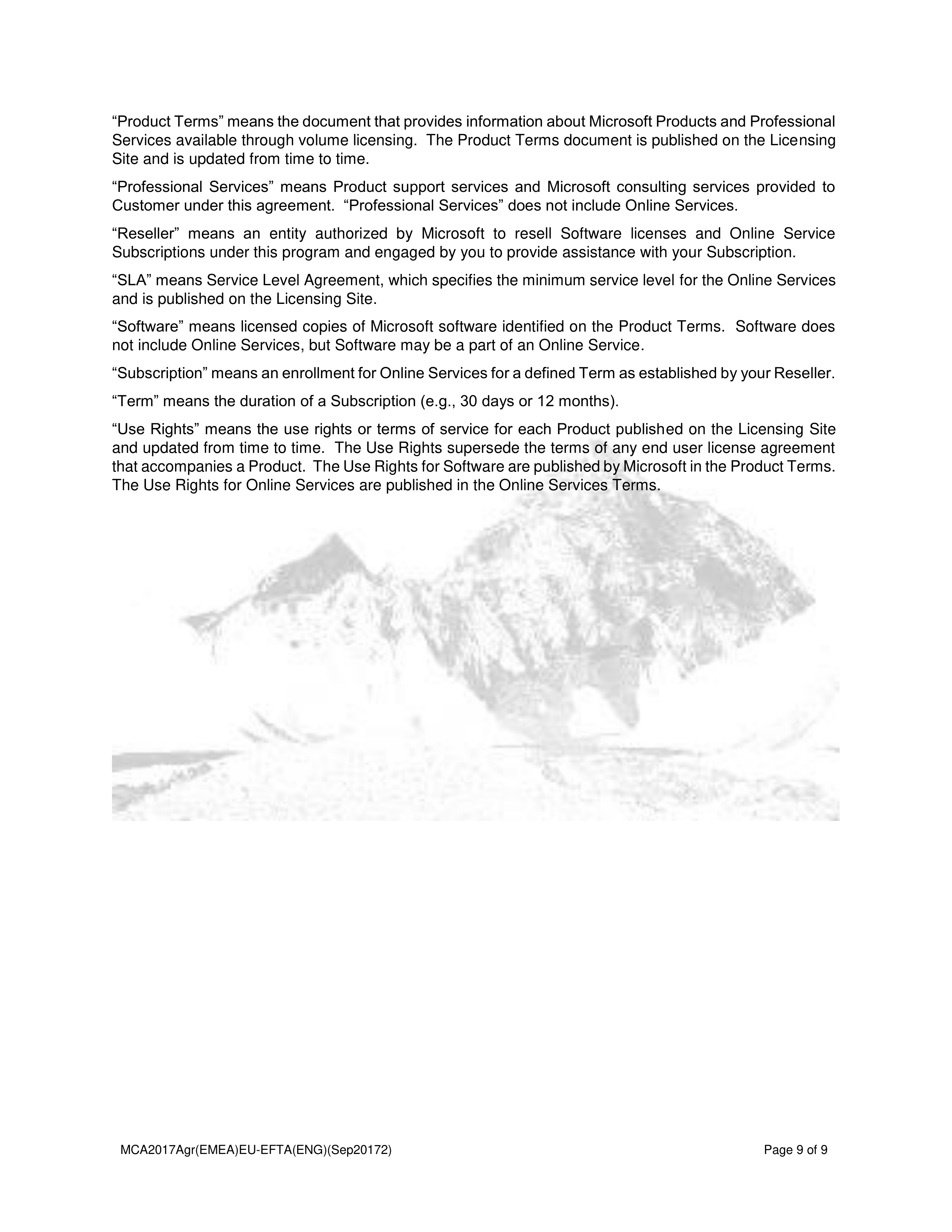 Microsoft Cloud Agreement — page 9