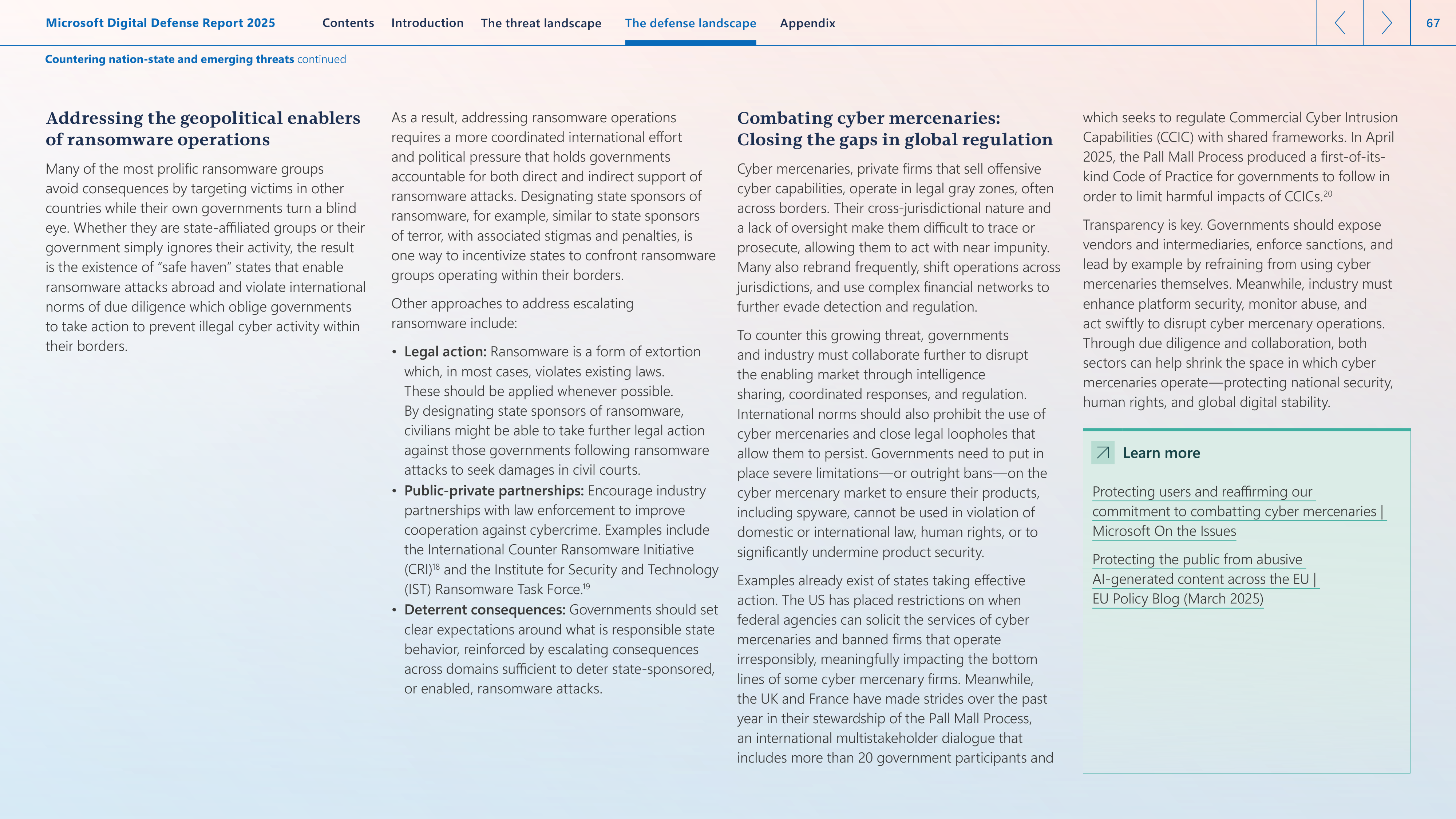 Microsoft Digital Defense Report — page 67
