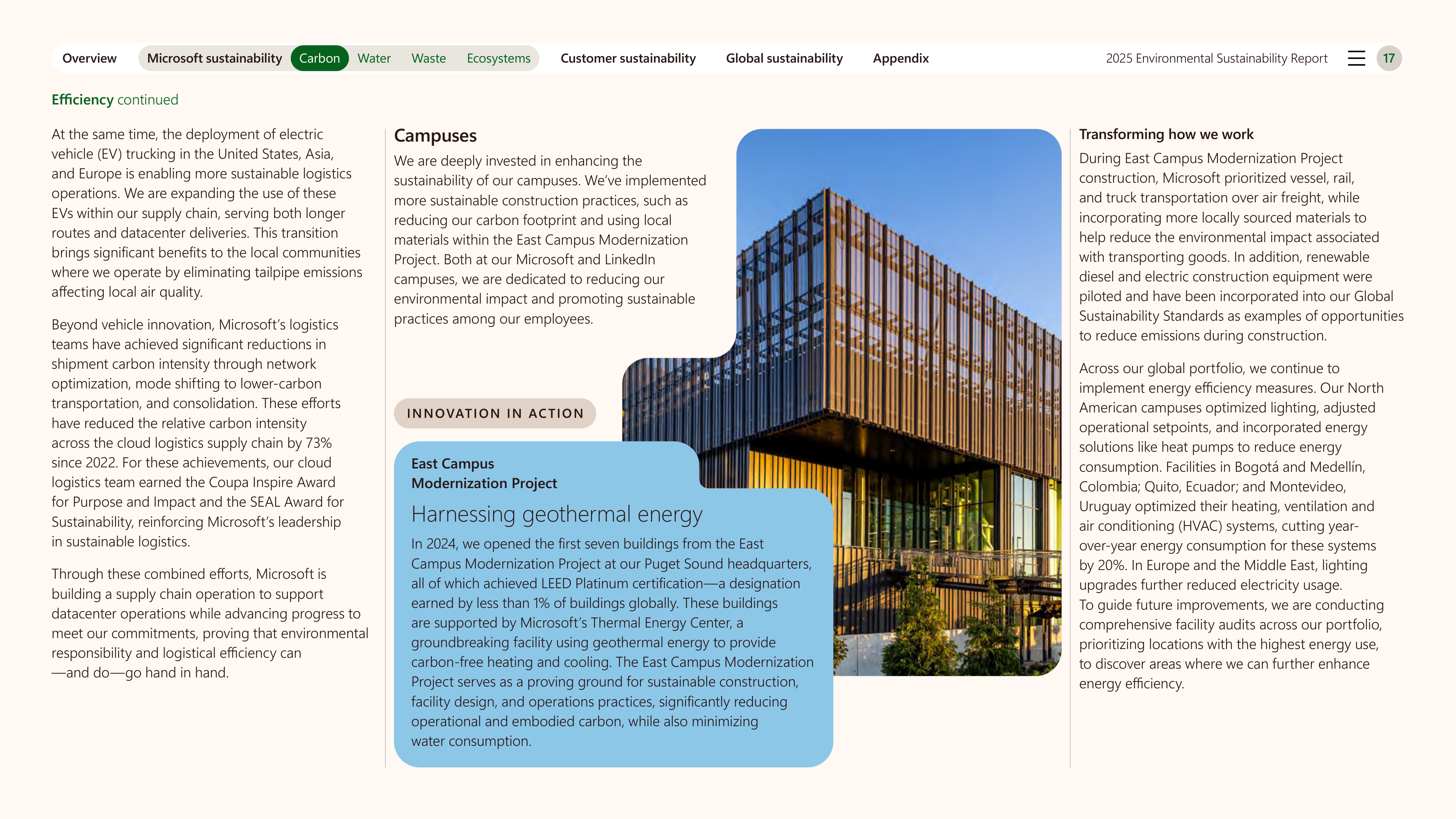 Microsoft Environmental Sustainability Report — page 17