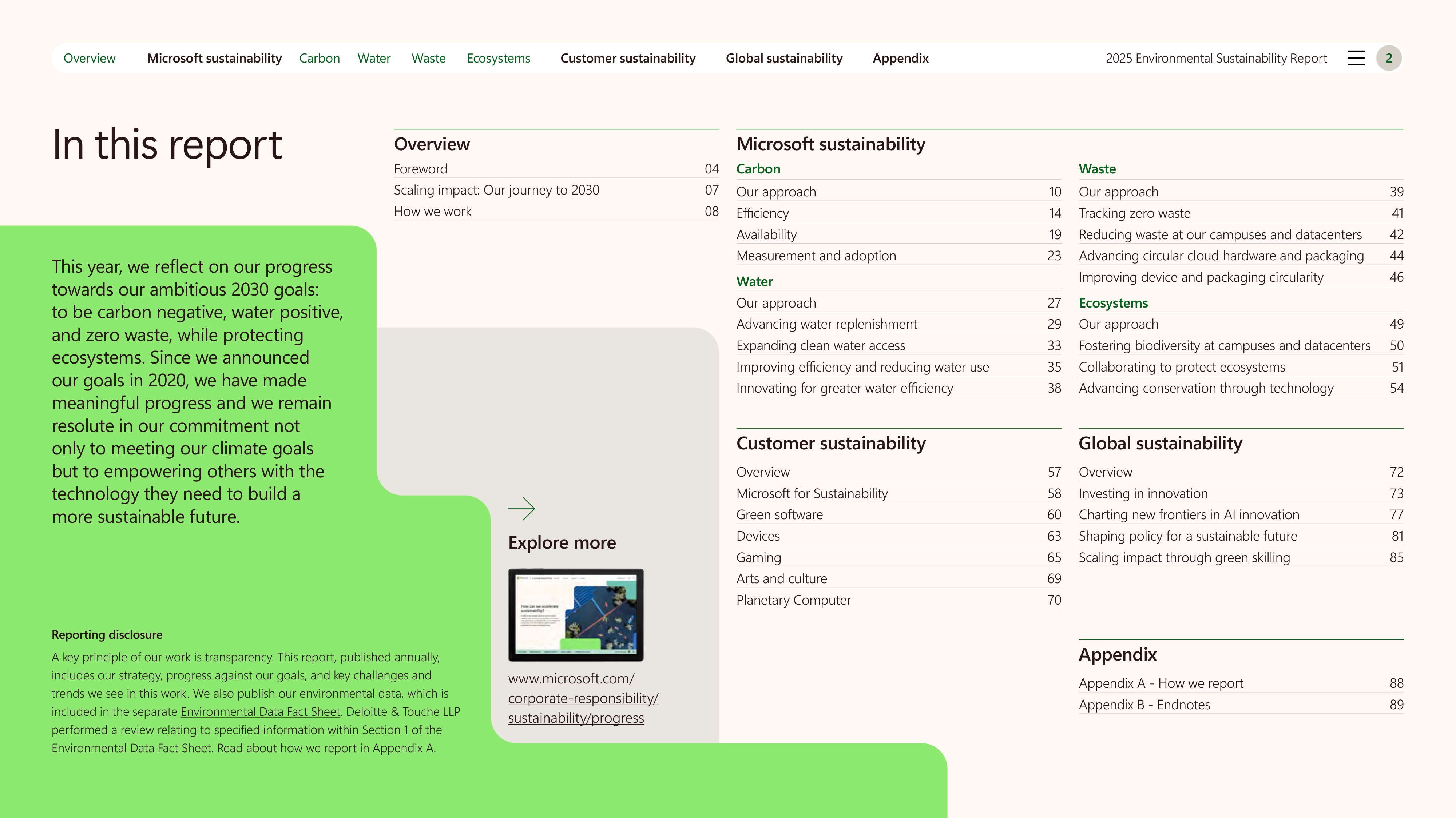 Microsoft Environmental Sustainability Report — page 2