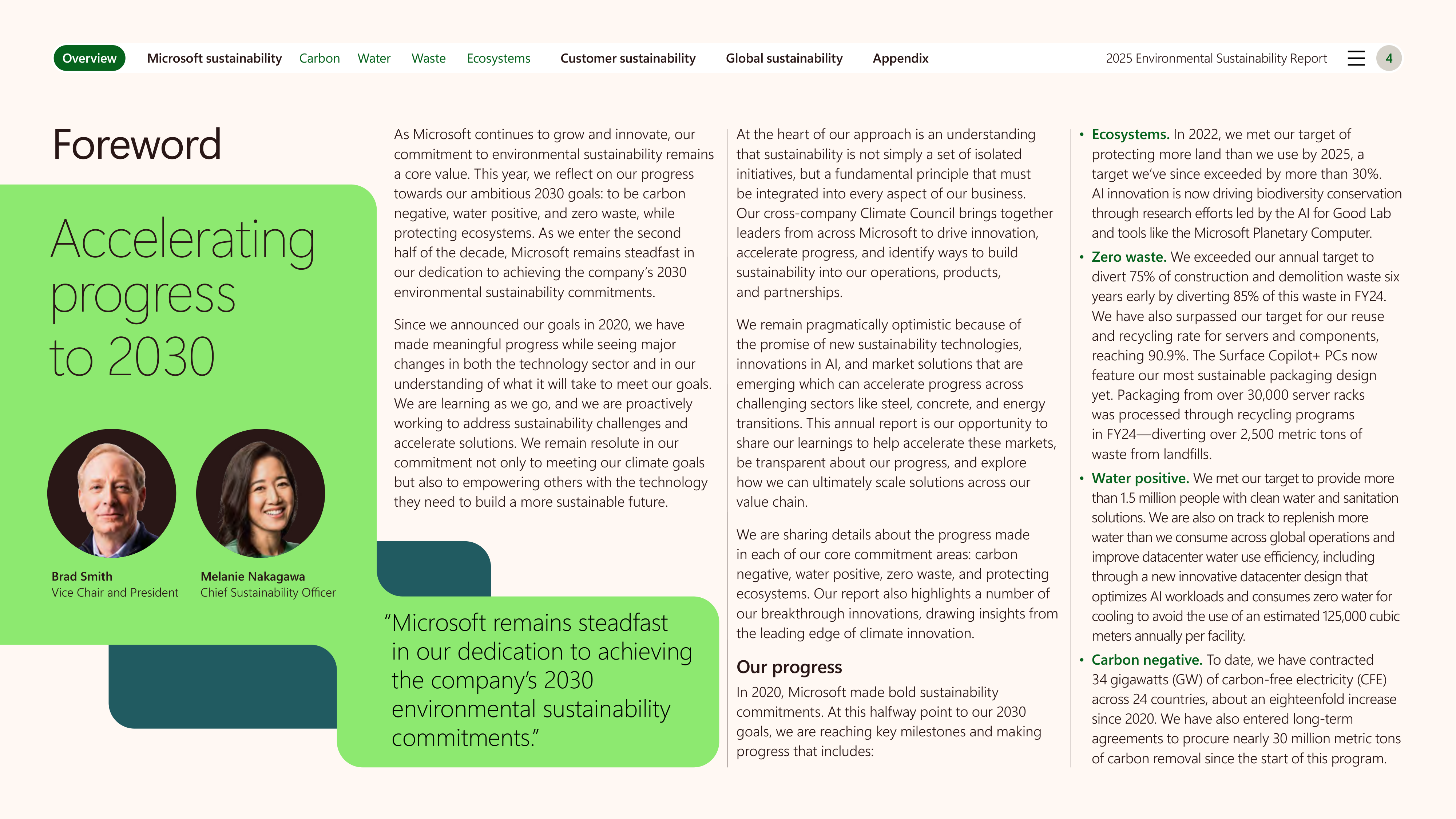 Microsoft Environmental Sustainability Report — page 4