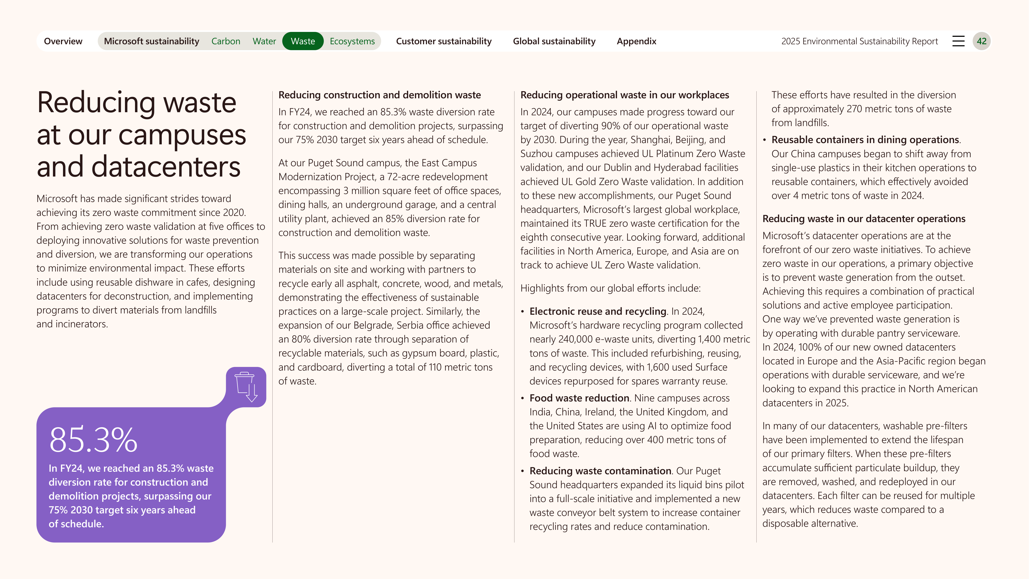 Microsoft Environmental Sustainability Report — page 42