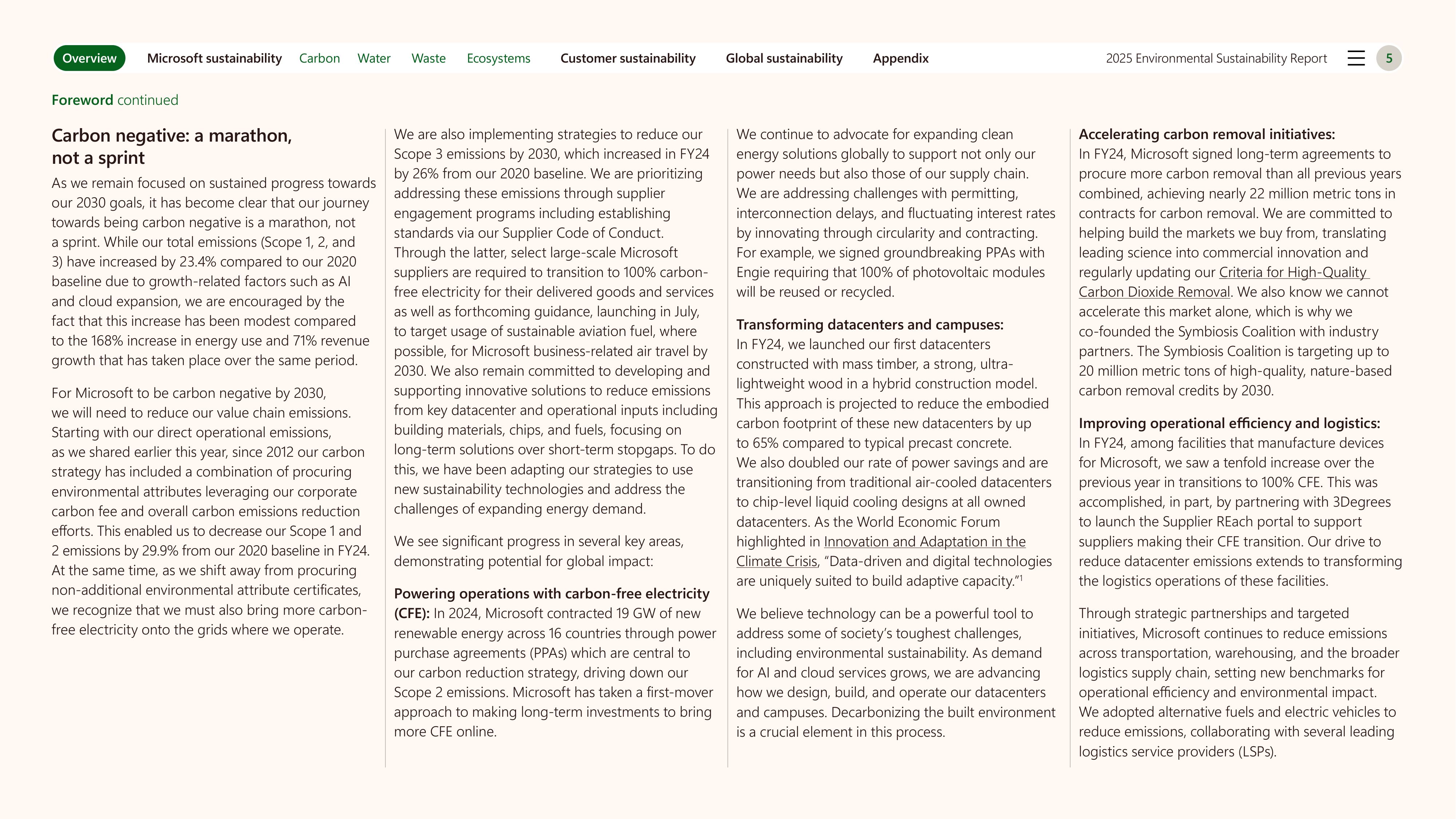 Microsoft Environmental Sustainability Report — page 5