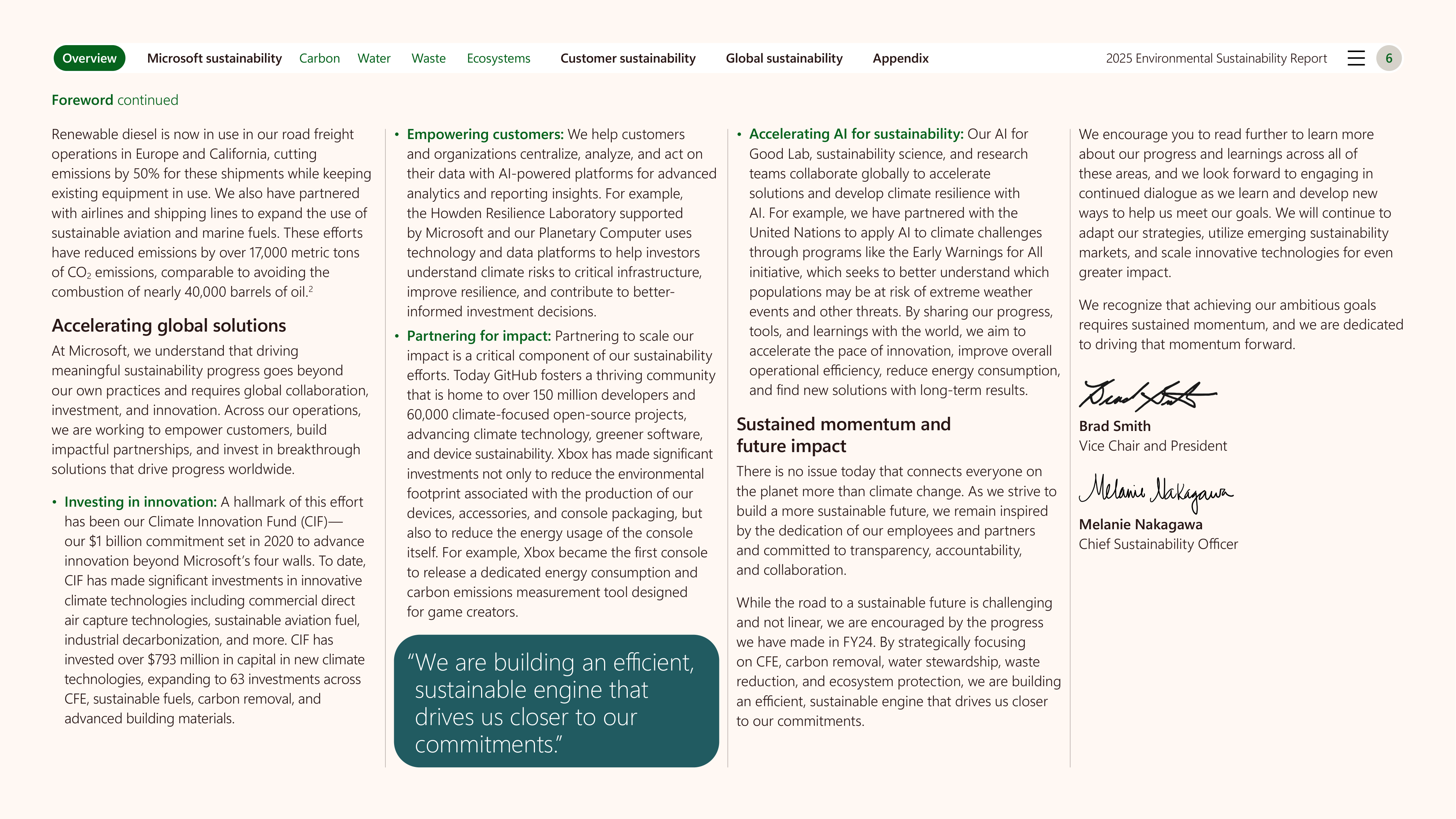 Microsoft Environmental Sustainability Report — page 6
