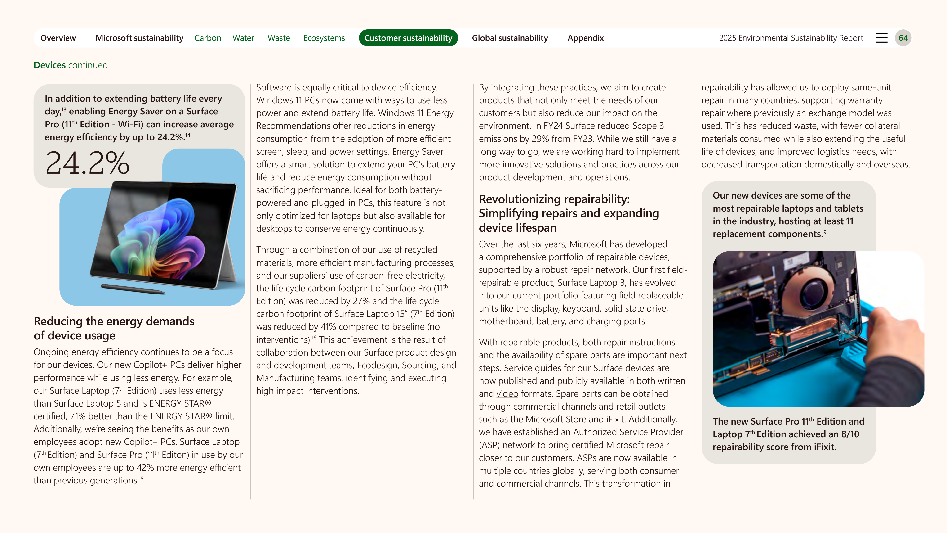 Microsoft Environmental Sustainability Report — page 64