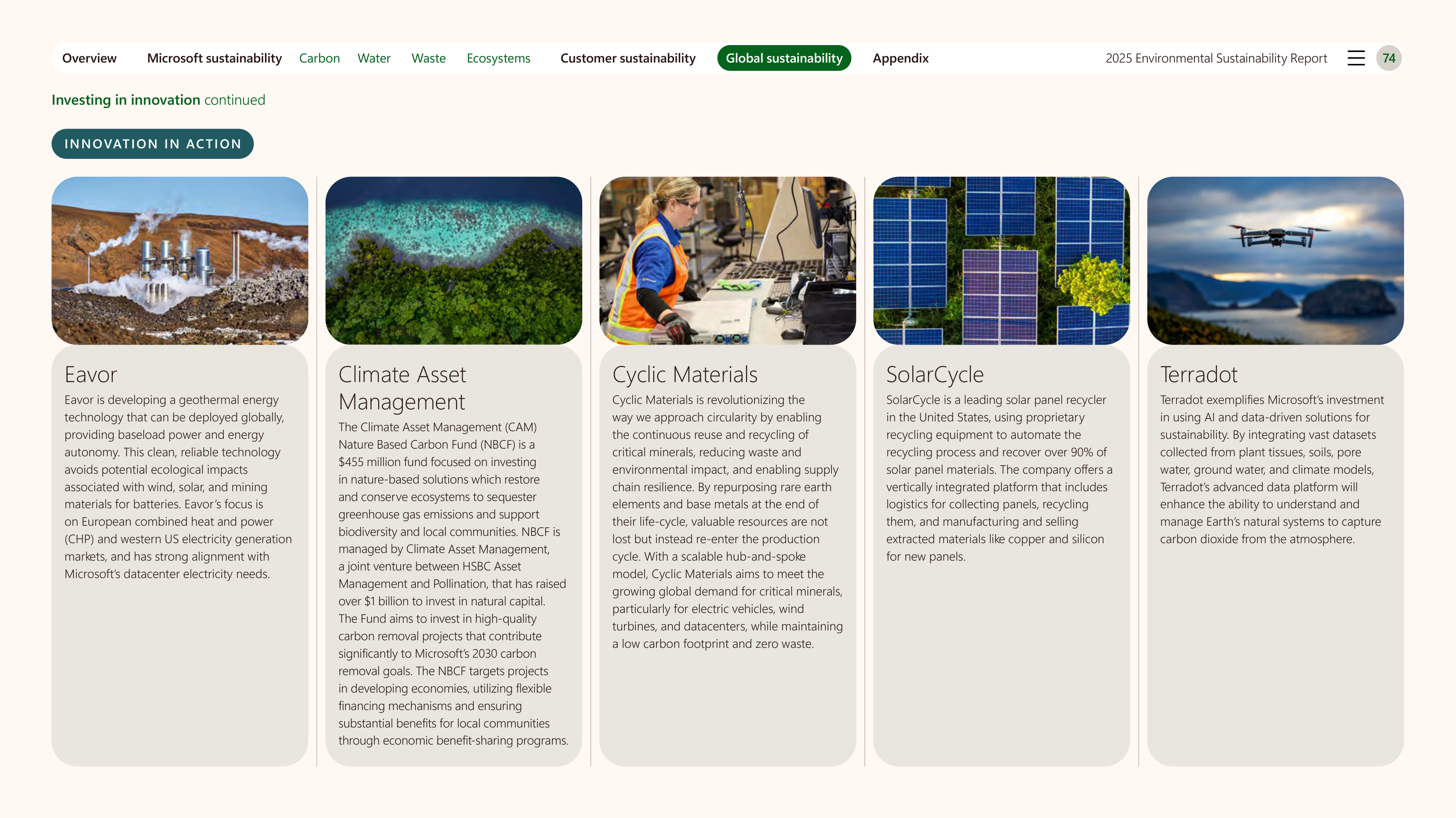 Microsoft Environmental Sustainability Report — page 74
