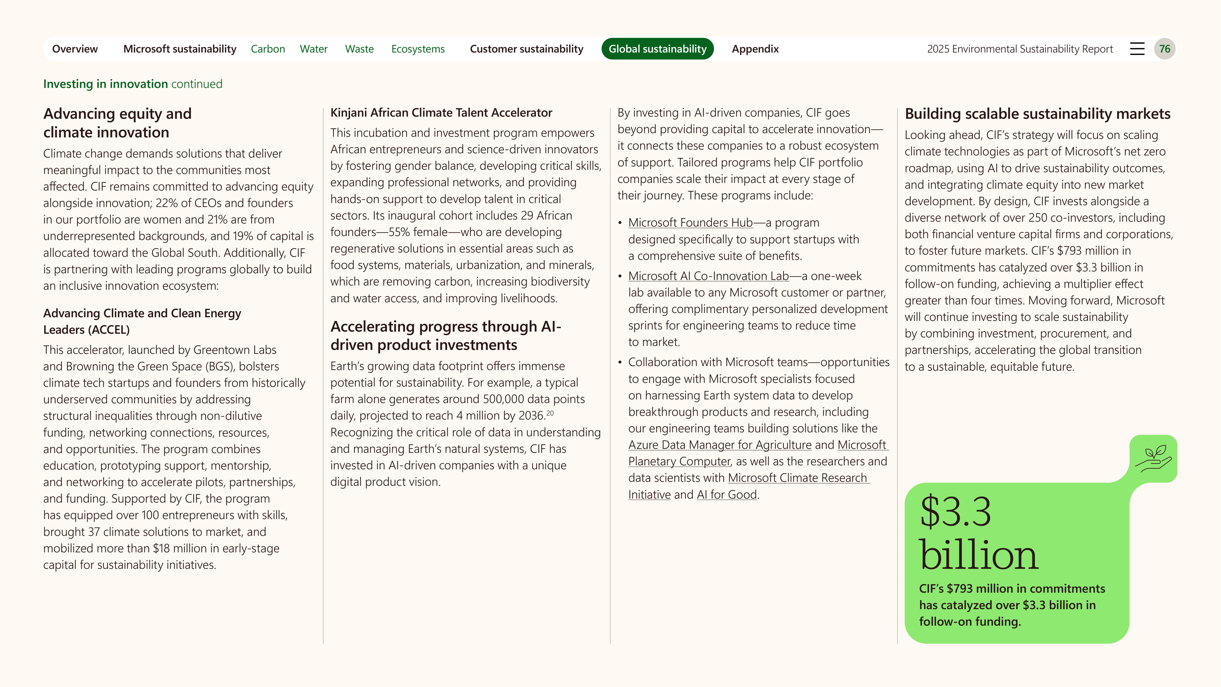 Microsoft Environmental Sustainability Report — page 76