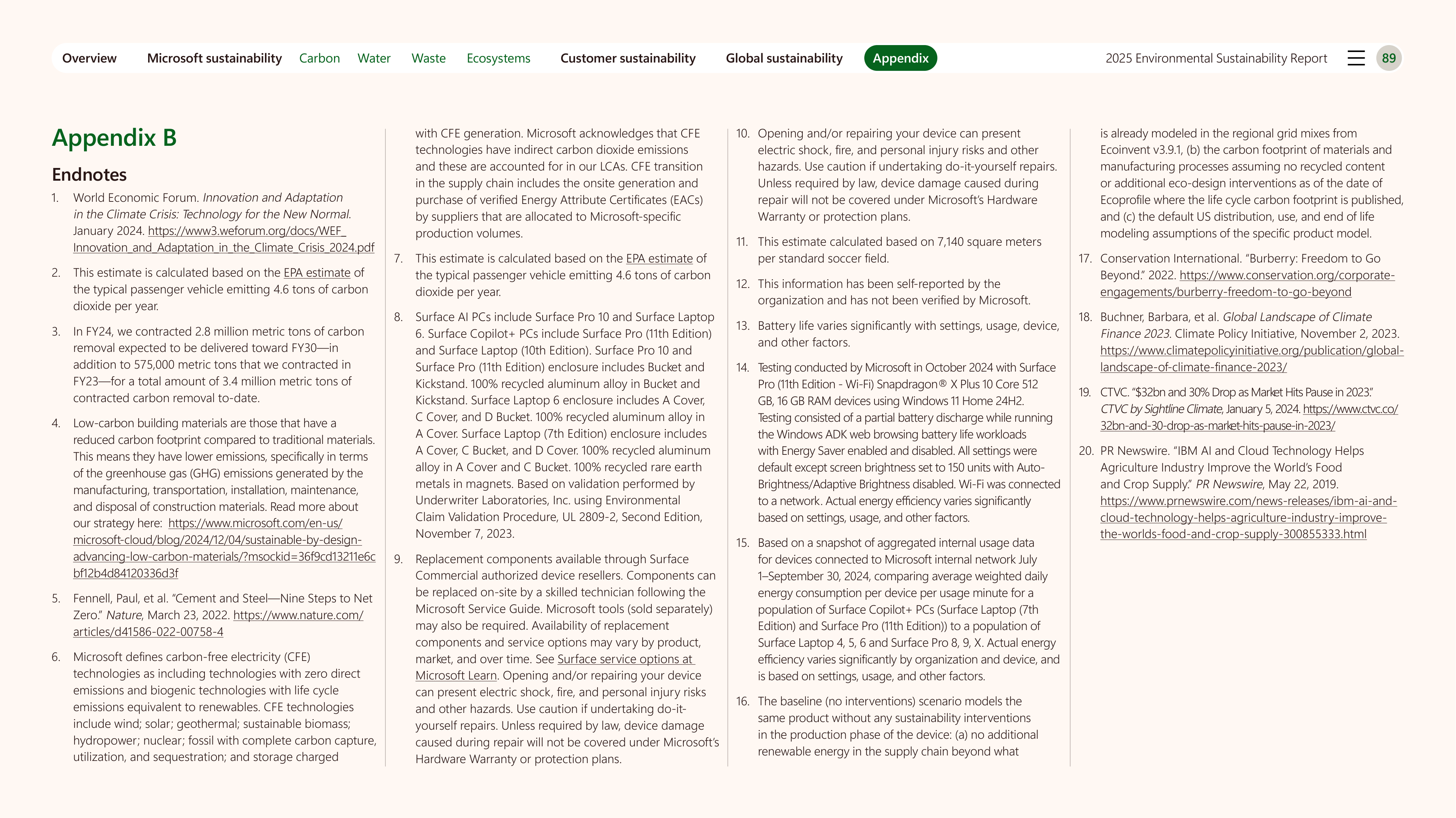 Microsoft Environmental Sustainability Report — page 89