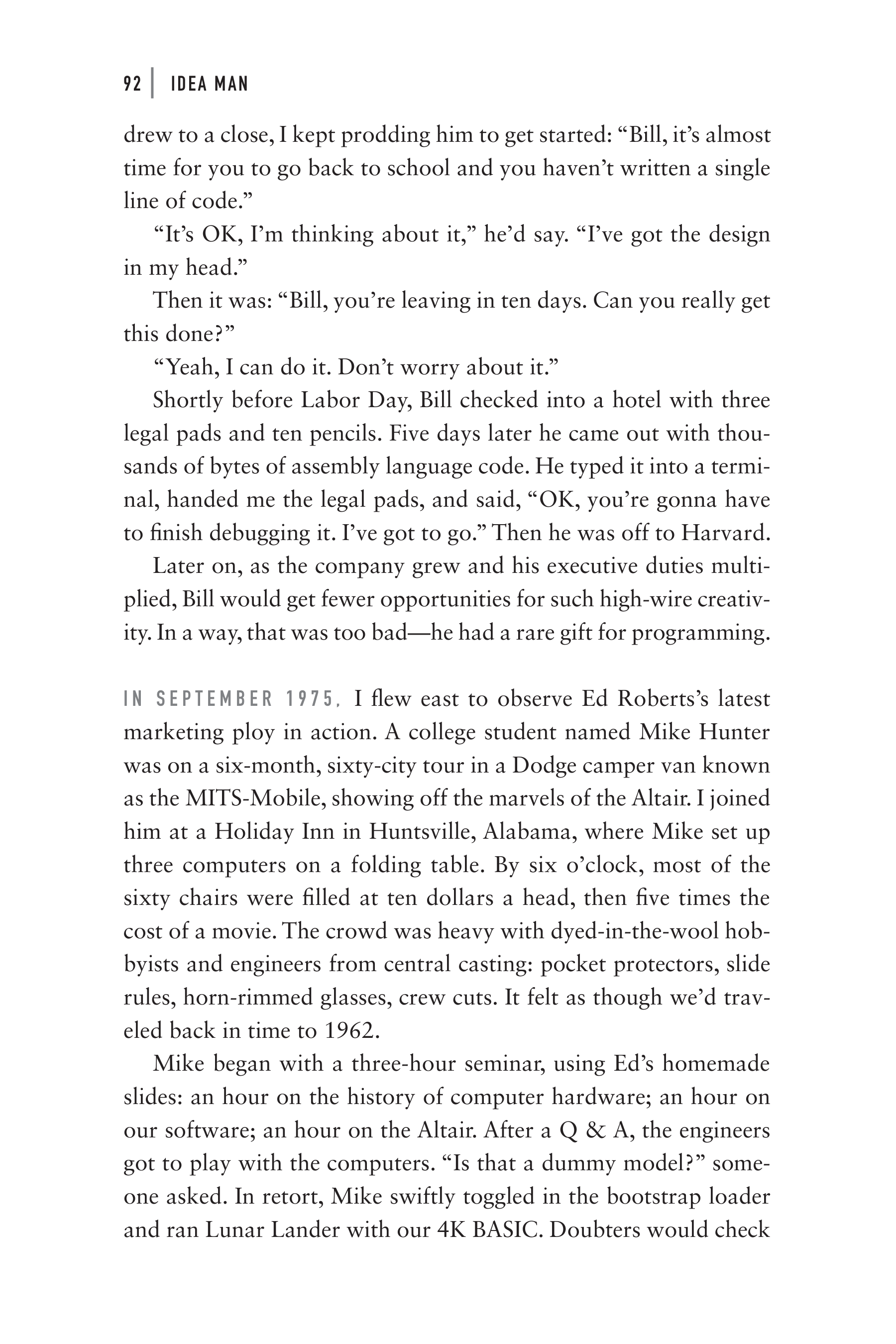 Microsoft Idea Man A Memoir by the Co-founder of Microsoft Biography — page 104