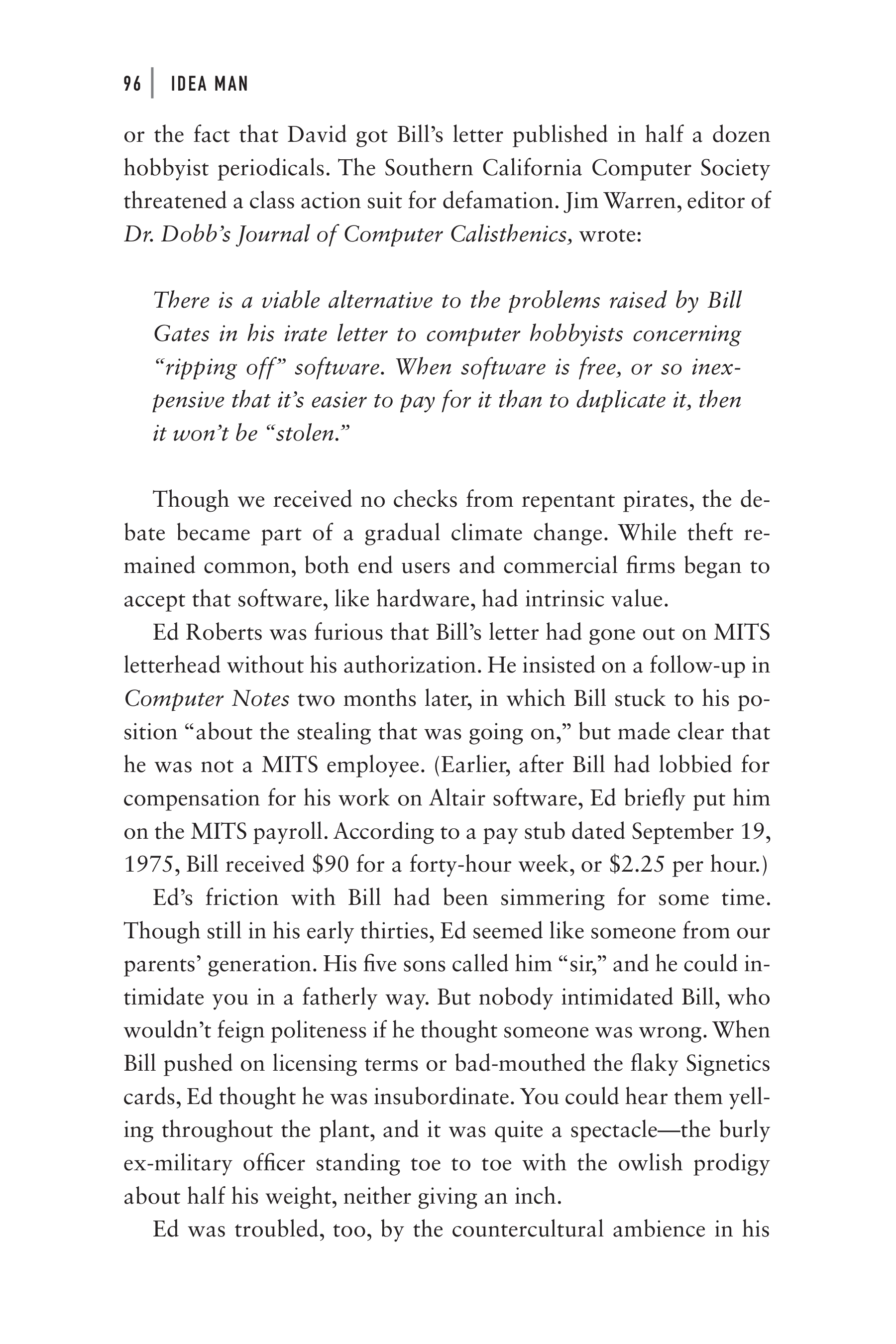 Microsoft Idea Man A Memoir by the Co-founder of Microsoft Biography — page 108