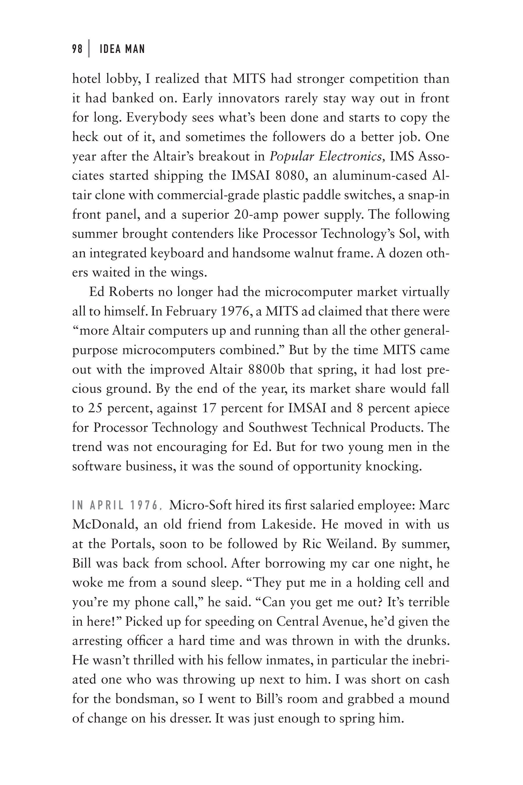 Microsoft Idea Man A Memoir by the Co-founder of Microsoft Biography — page 110