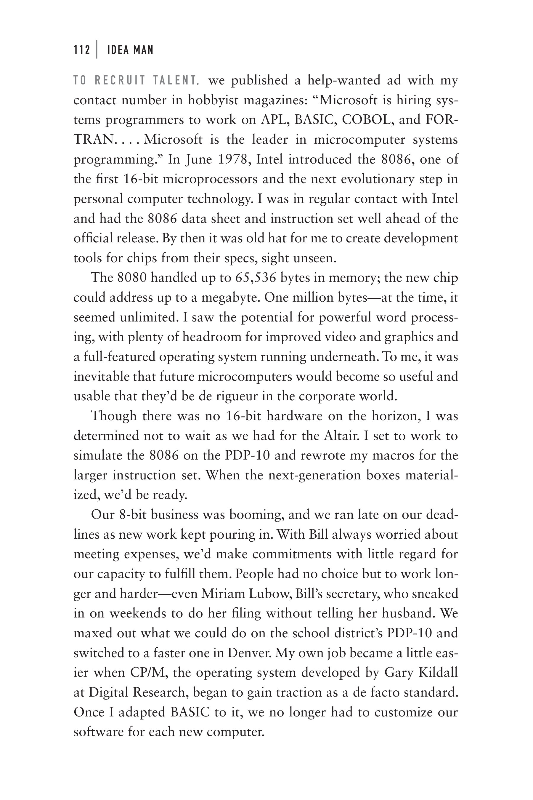 Microsoft Idea Man A Memoir by the Co-founder of Microsoft Biography — page 124