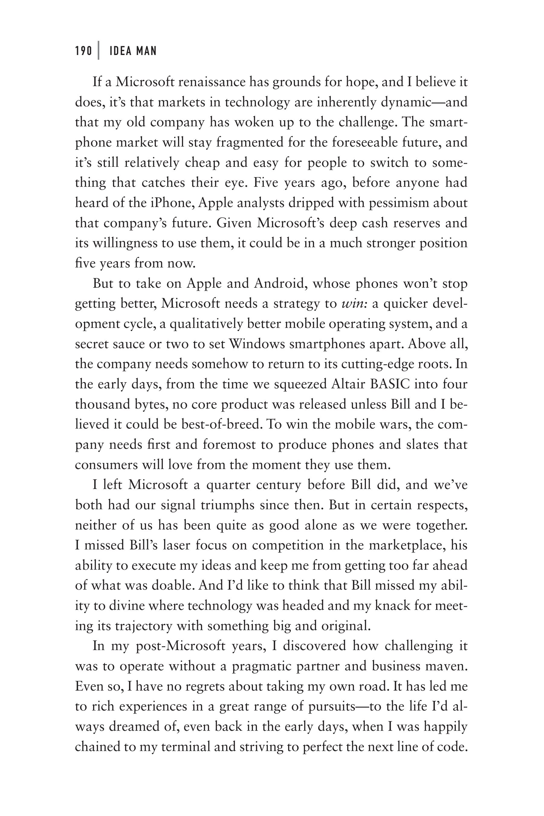 Microsoft Idea Man A Memoir by the Co-founder of Microsoft Biography — page 202