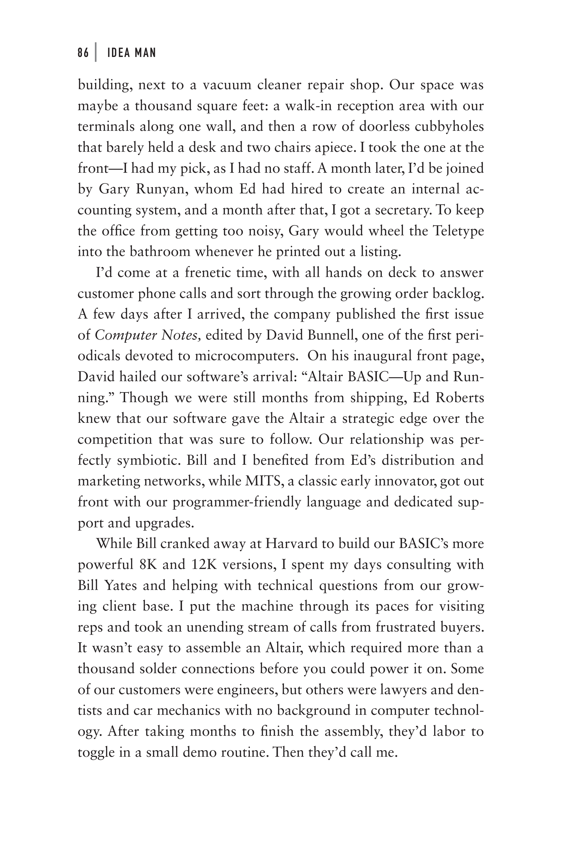 Microsoft Idea Man A Memoir by the Co-founder of Microsoft Biography — page 98